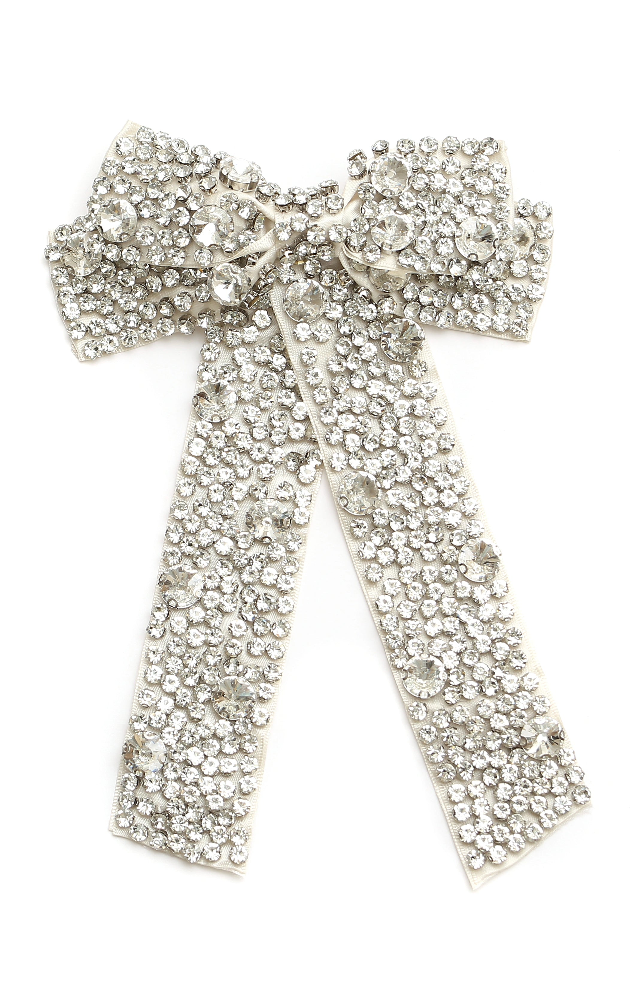 Sparkly Silver Crystal Hair Bow for Ponytails & Updos