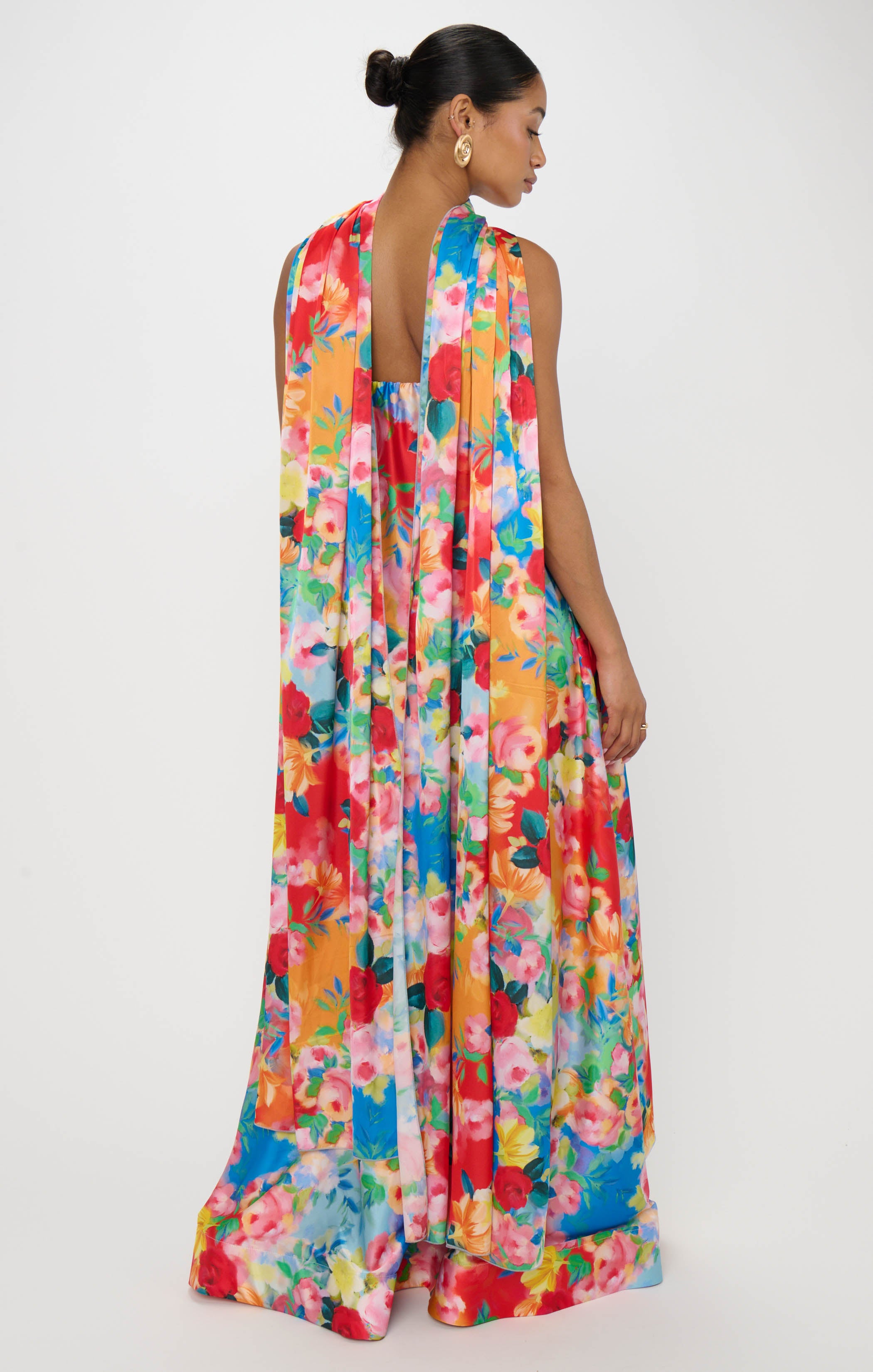 Strapless Flowy Tube Dress for Cocktail Parties | Tinsley Sunset Garden