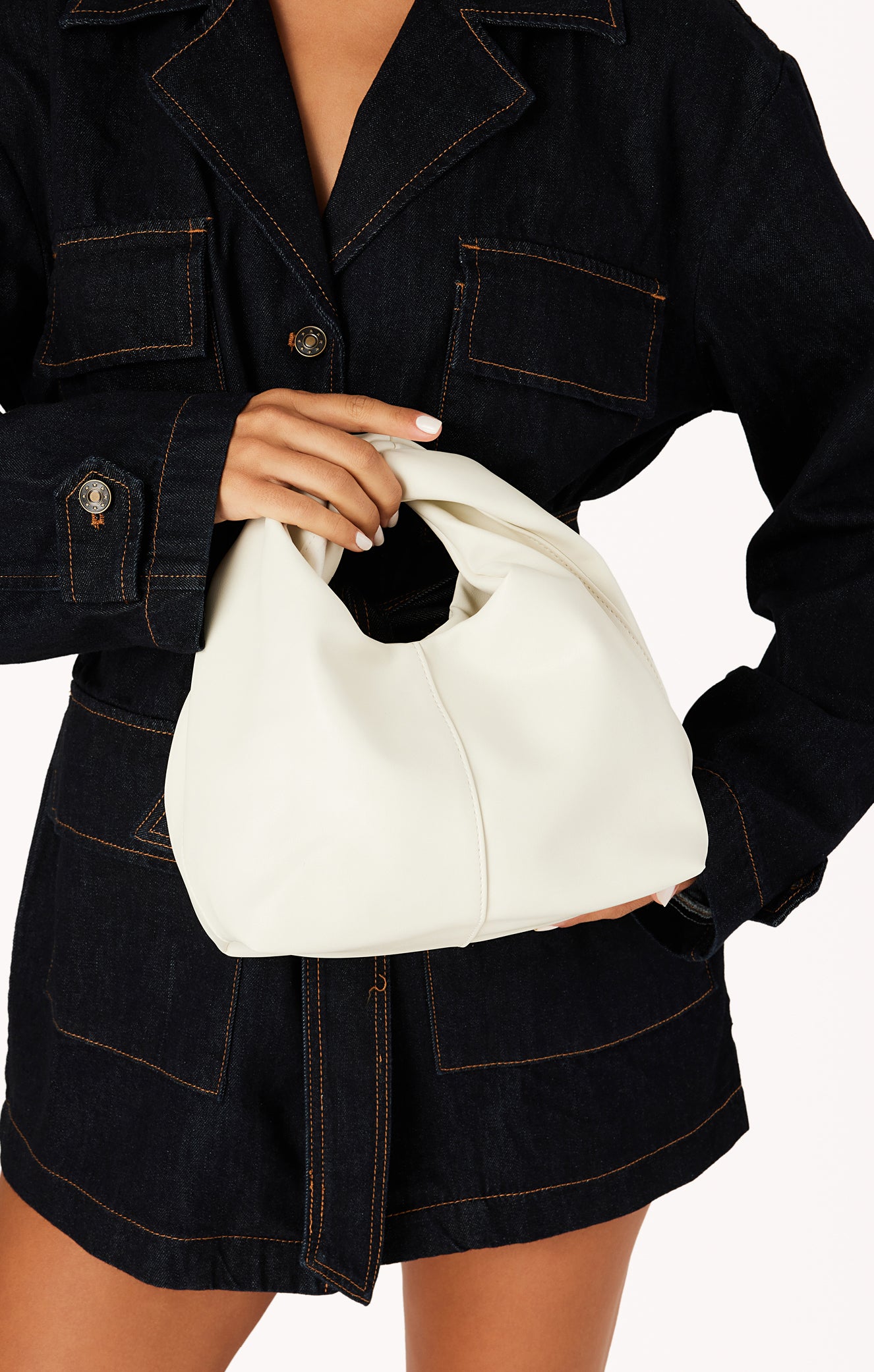 Luxury Twist Handle Bag in Bone | Billini Misty