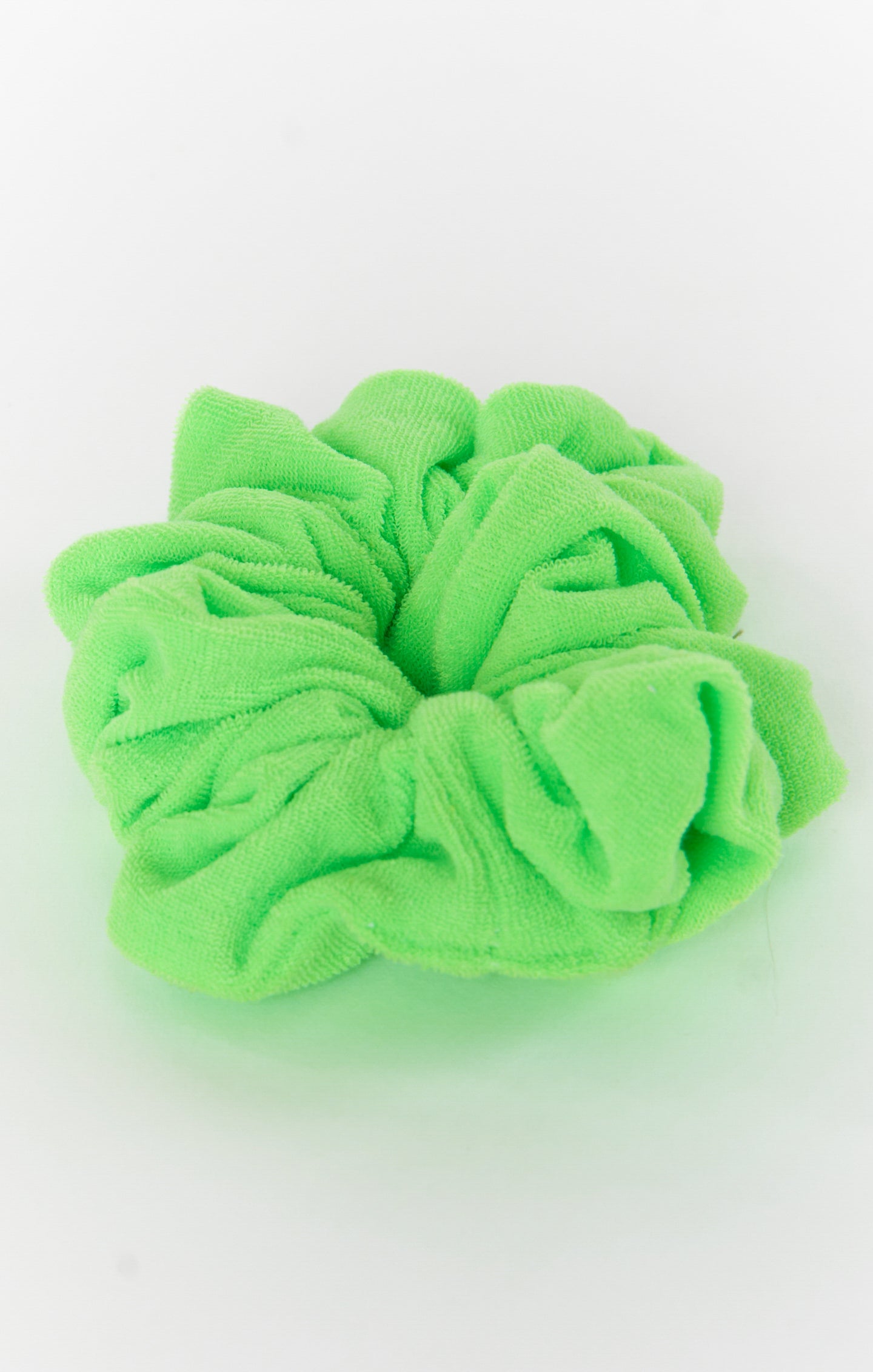 Neon Green Terry Scrunchie | Vibrant Hair Accessory