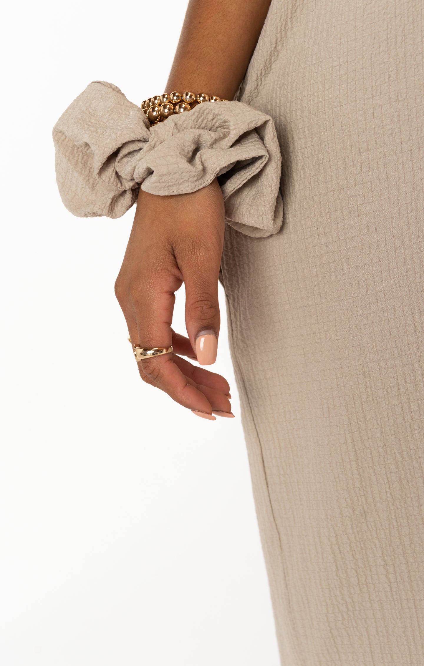 Oversized Tan Sand Scrunchie for Hair & Wrist | Super Scrunchie
