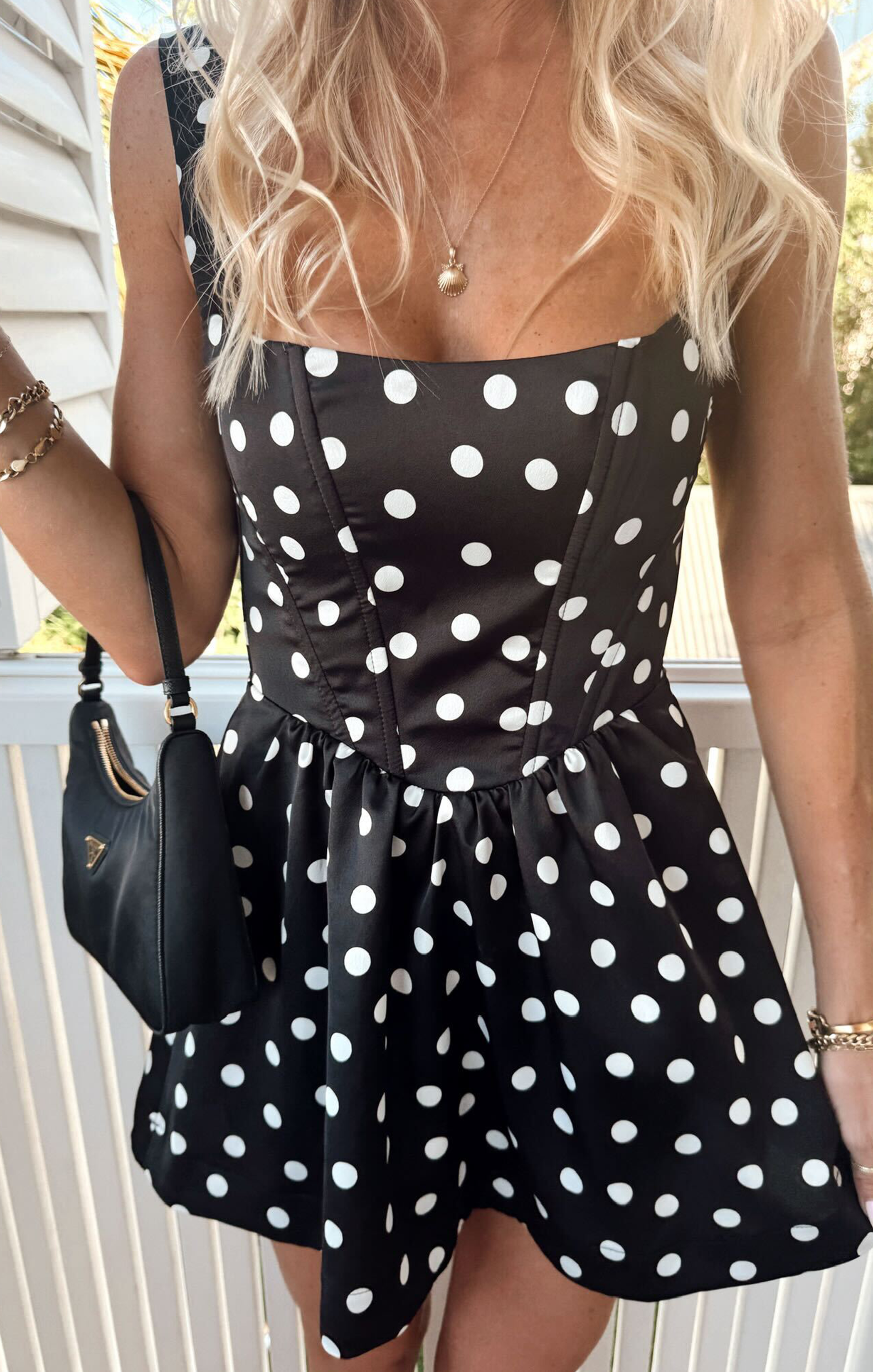 Polka Dot Skort Dress with Built-in Shorts | Nina Mini Dress