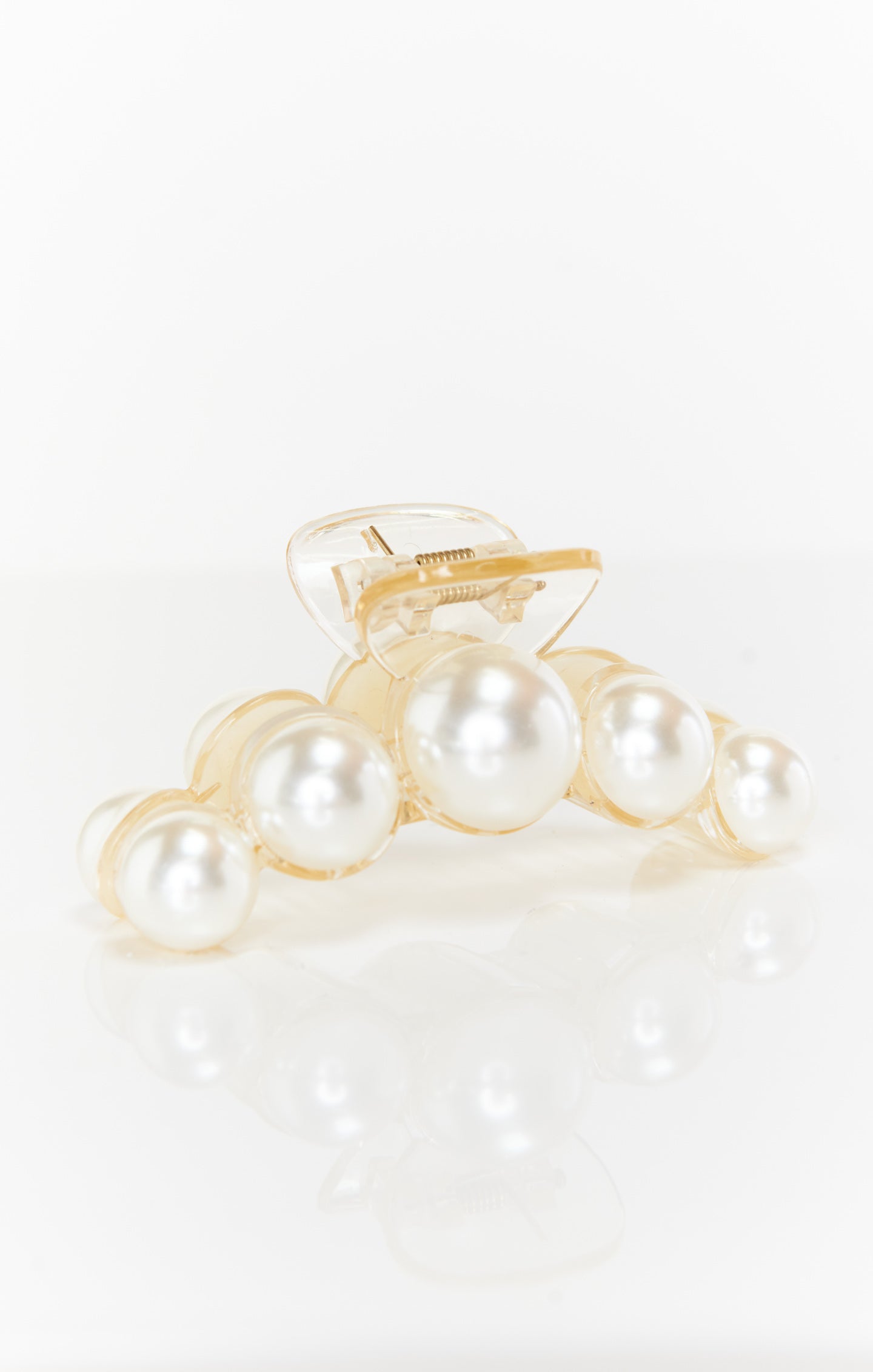 Pearl Hair Clip for Women | White Lucille Statement Claw Clip