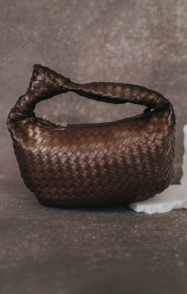 Woven Crossbody Bag for Women | Melie Bianco Willow Espresso