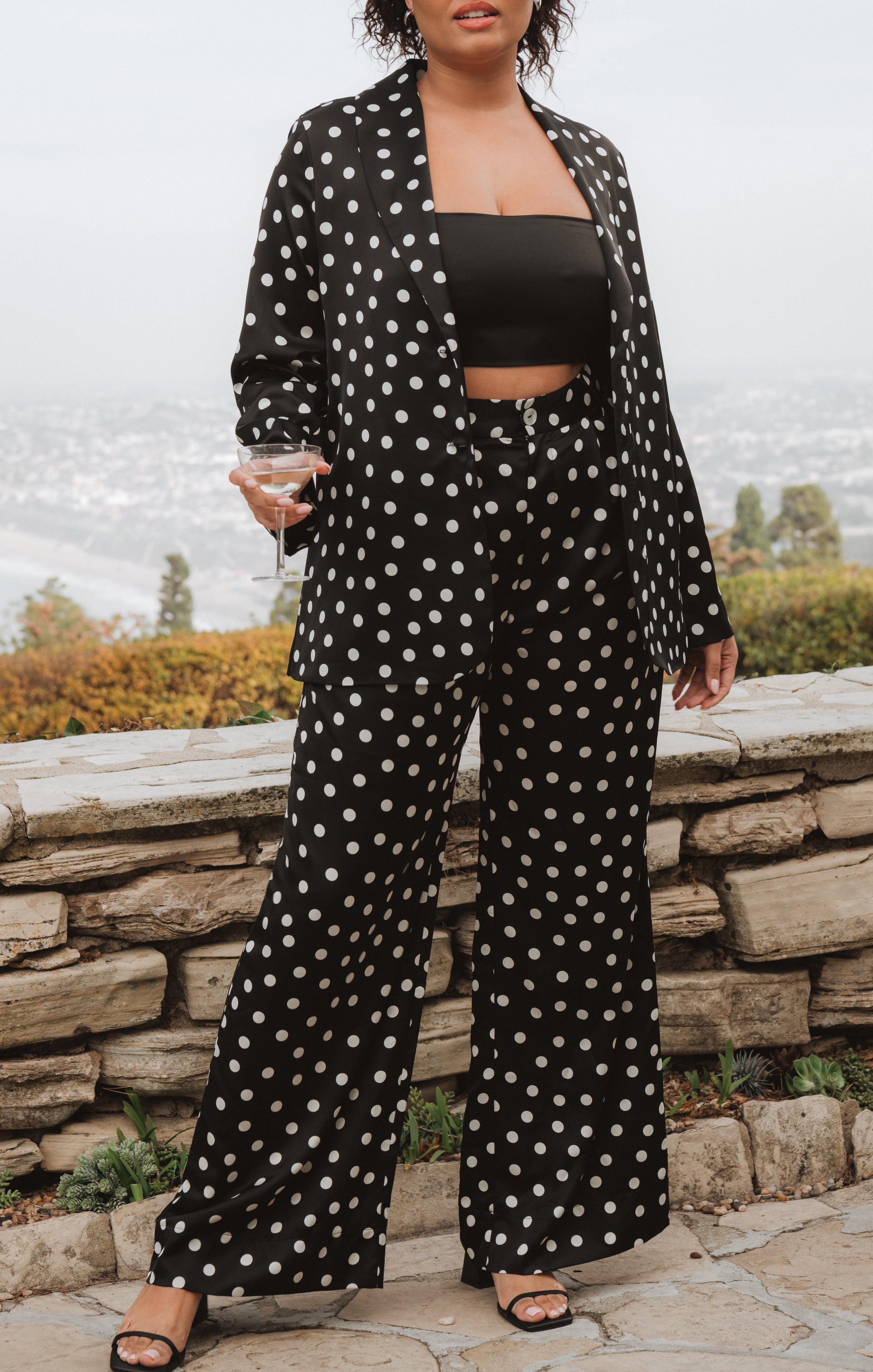 Polka Dot Hayes Trousers | Flowy Wide Leg Pants for Women