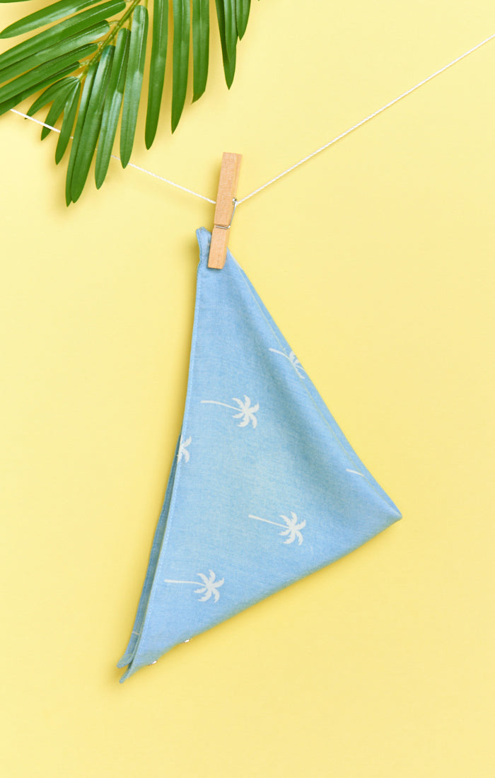 Palm Tree Chambray Baby Bandana for Girls | Louie