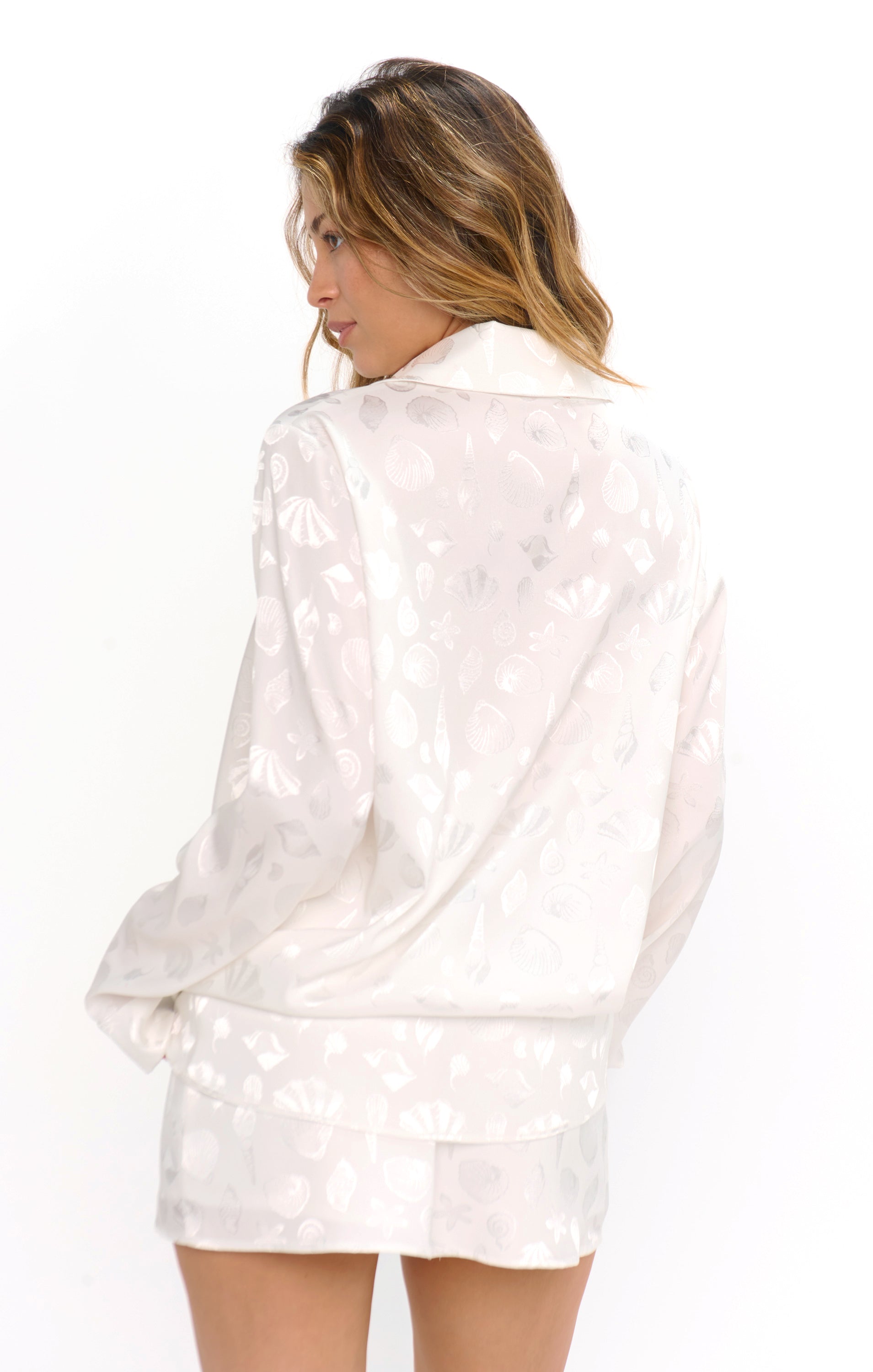 White Satin Button Down Shirt for Parties & Everyday Wear | Smith