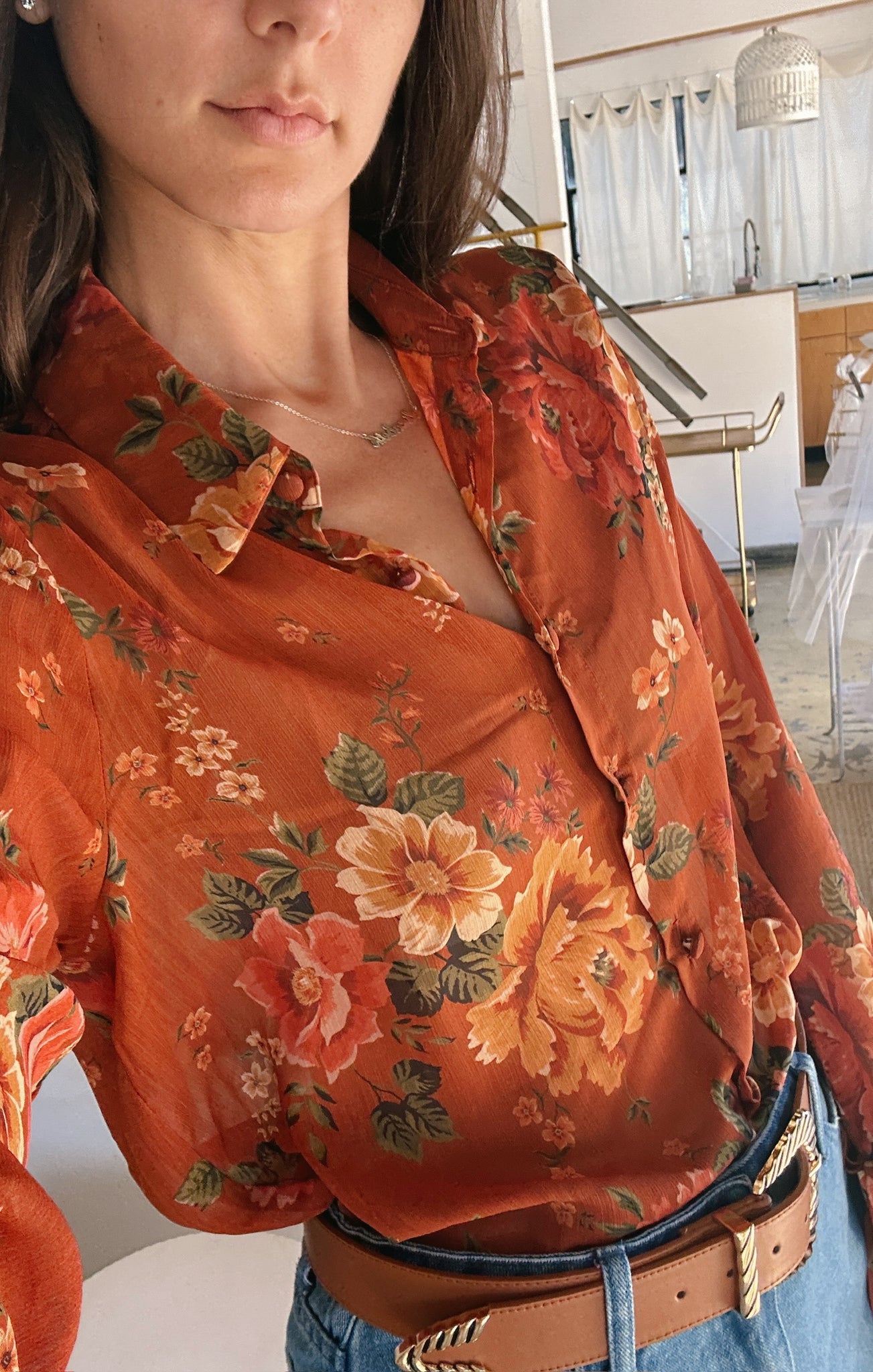 Floral Print Relaxed Fit Blouse - Carmela Top | Garden Harvest