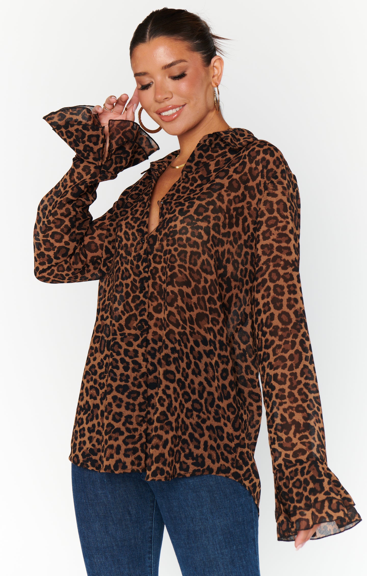 Leopard Print Blouse with Relaxed Fit | Carmela Top