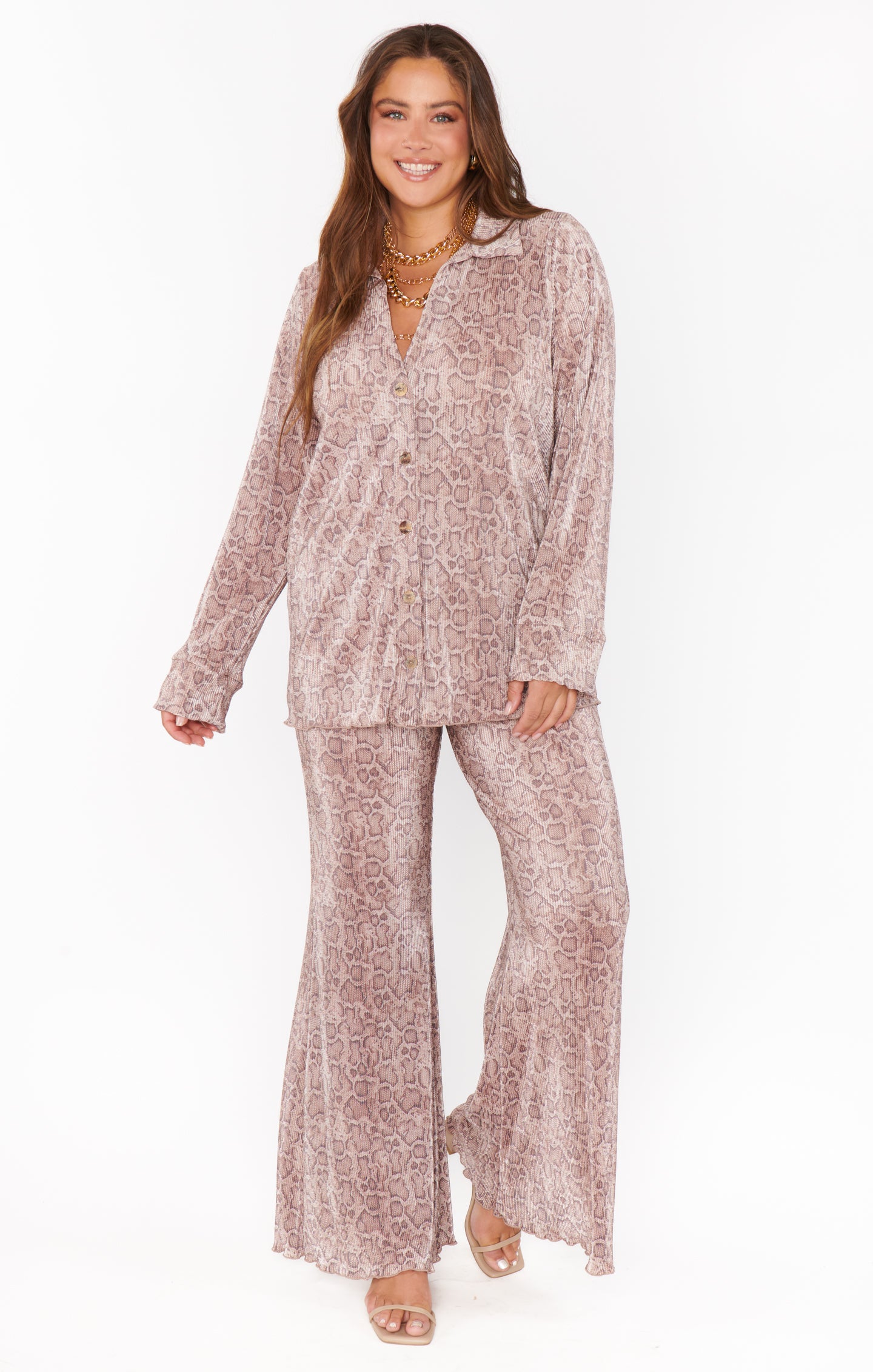 Snake Pleat Button Down Shirt for Women | Overtime Collection