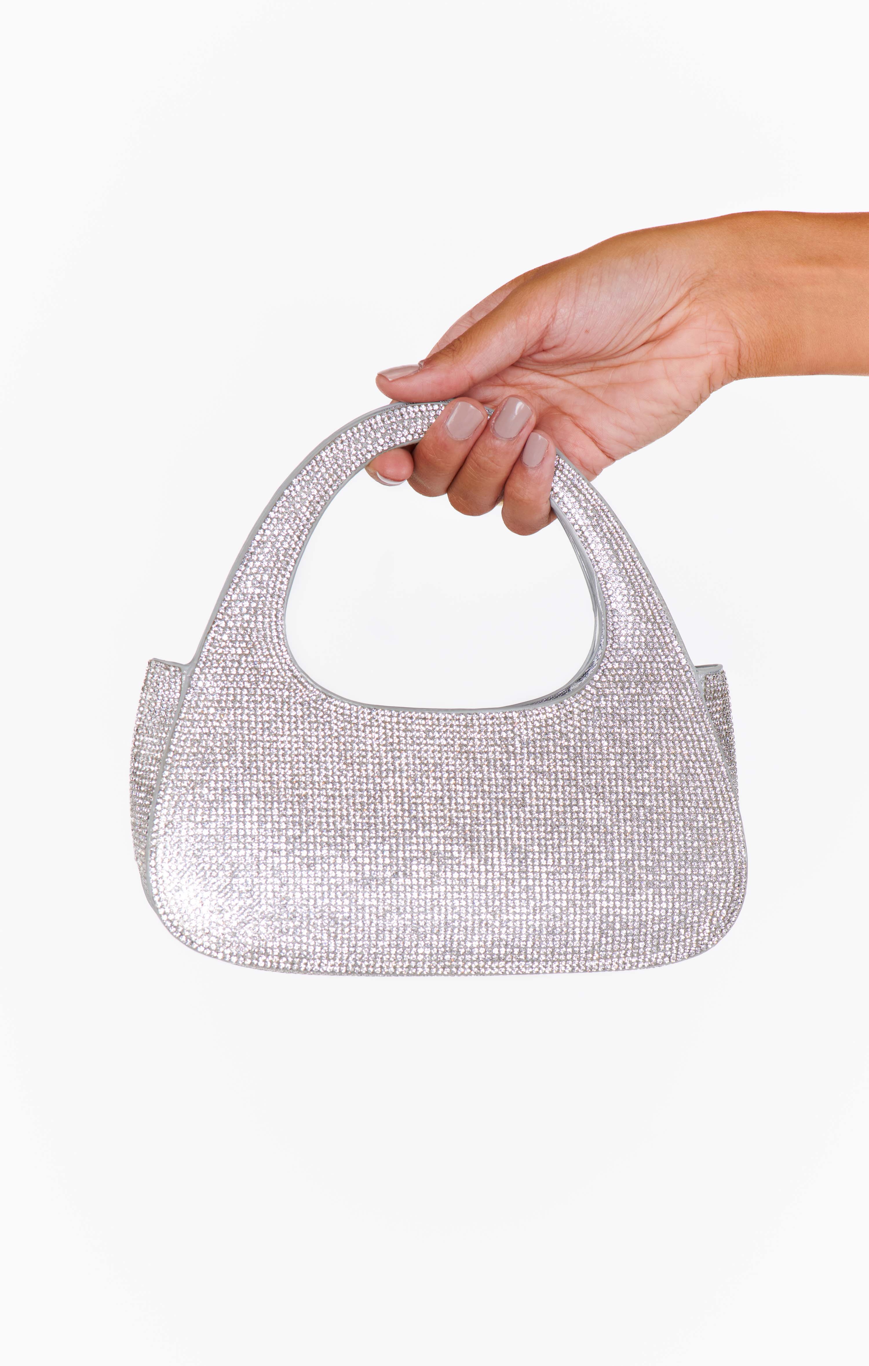 Shimmering Silver Evening Clutch | Disco Bag