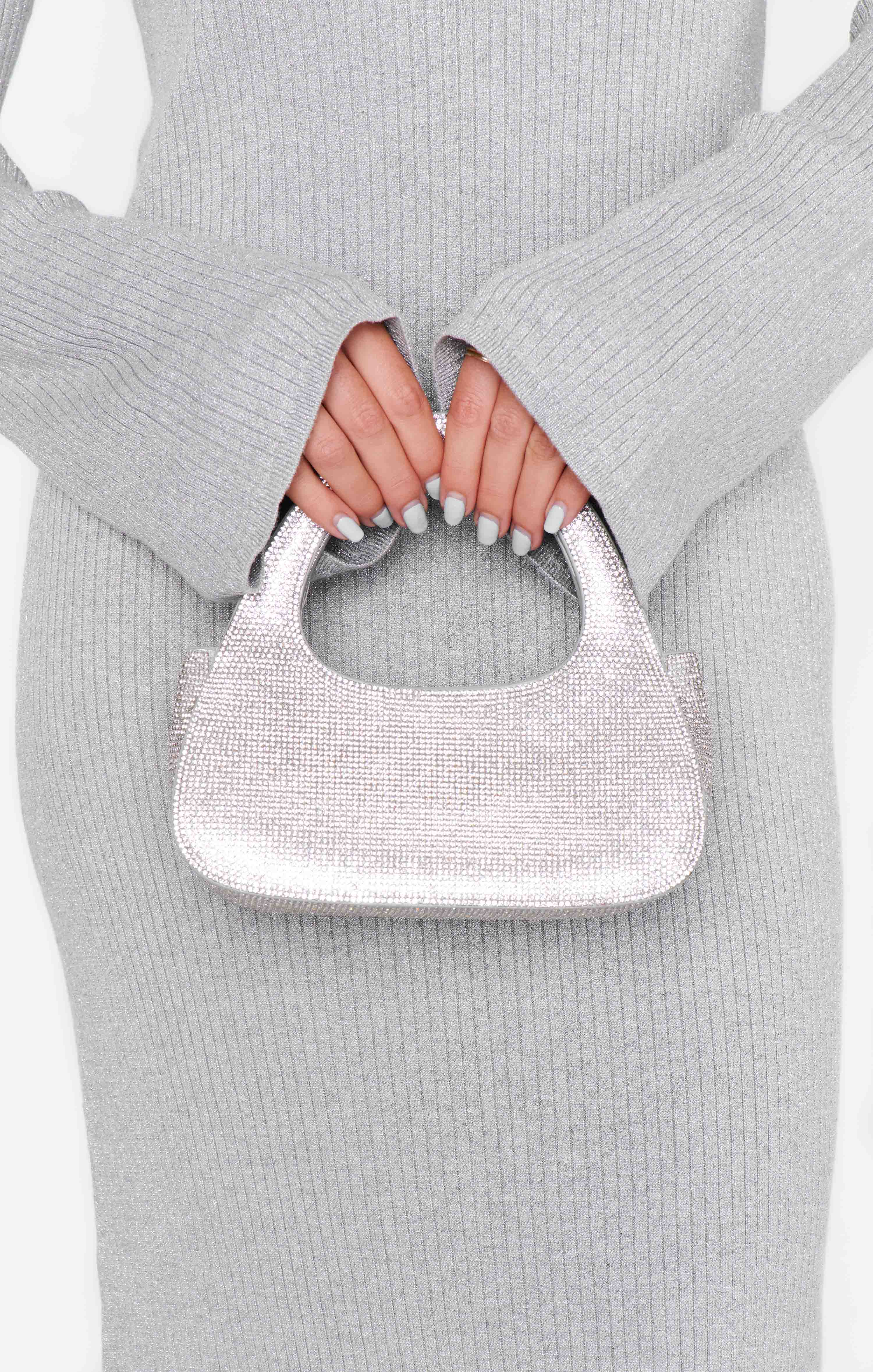 Shimmering Silver Evening Clutch | Disco Bag