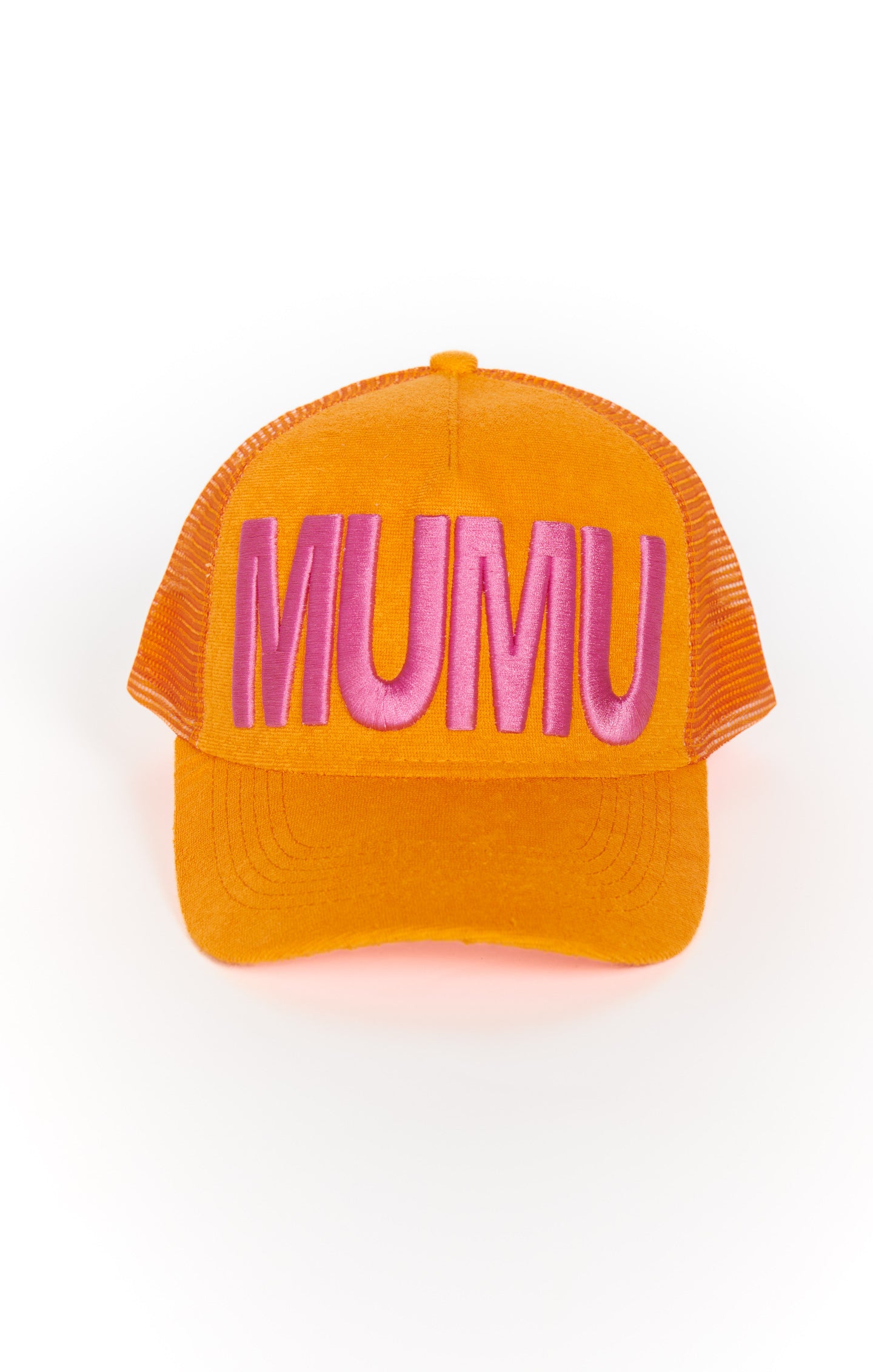Tangerine Terry Trucker Hat for Men & Women | MUMU