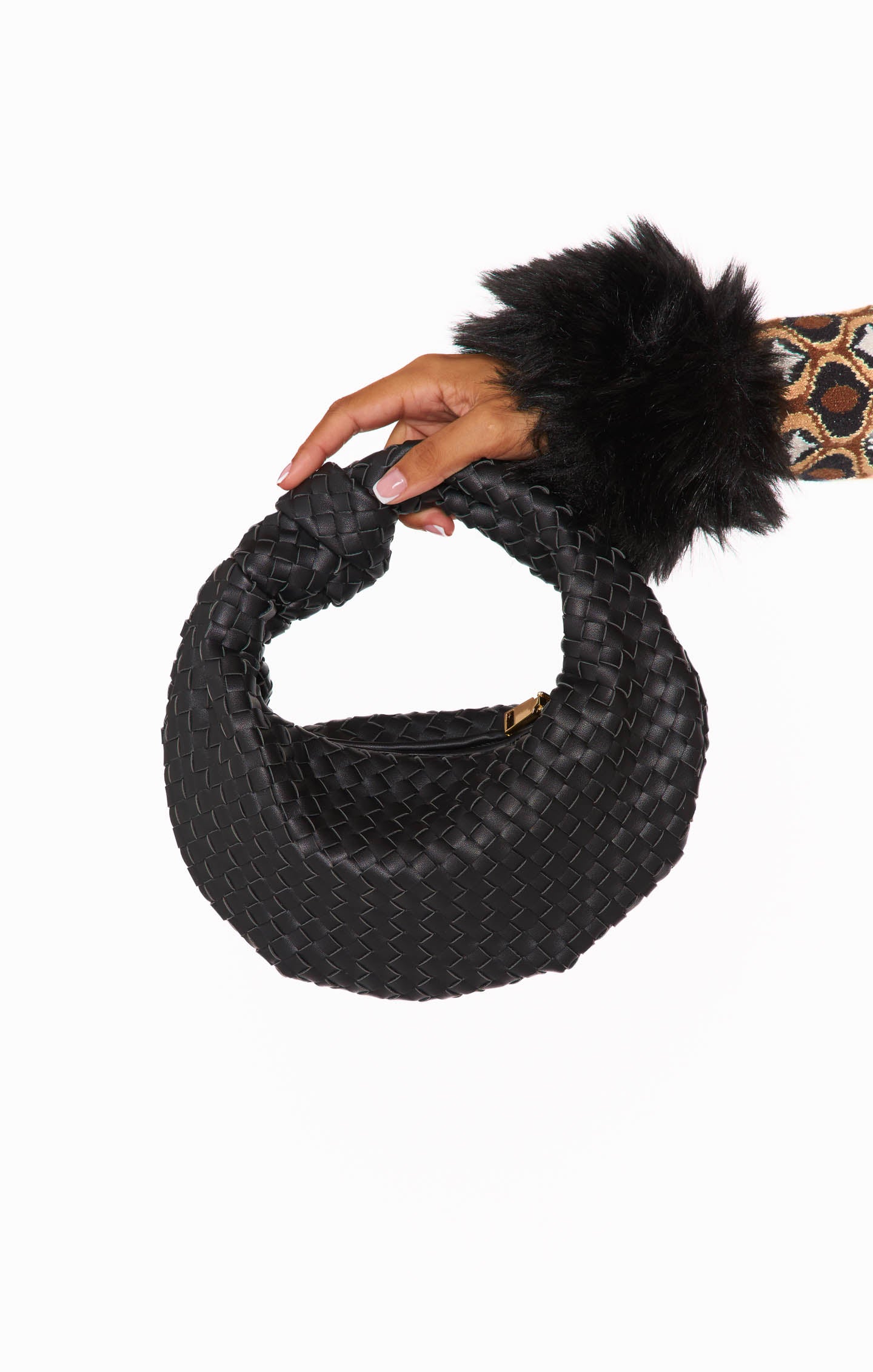 Woven Shoulder Bag for Women | Melie Bianco Willow Black