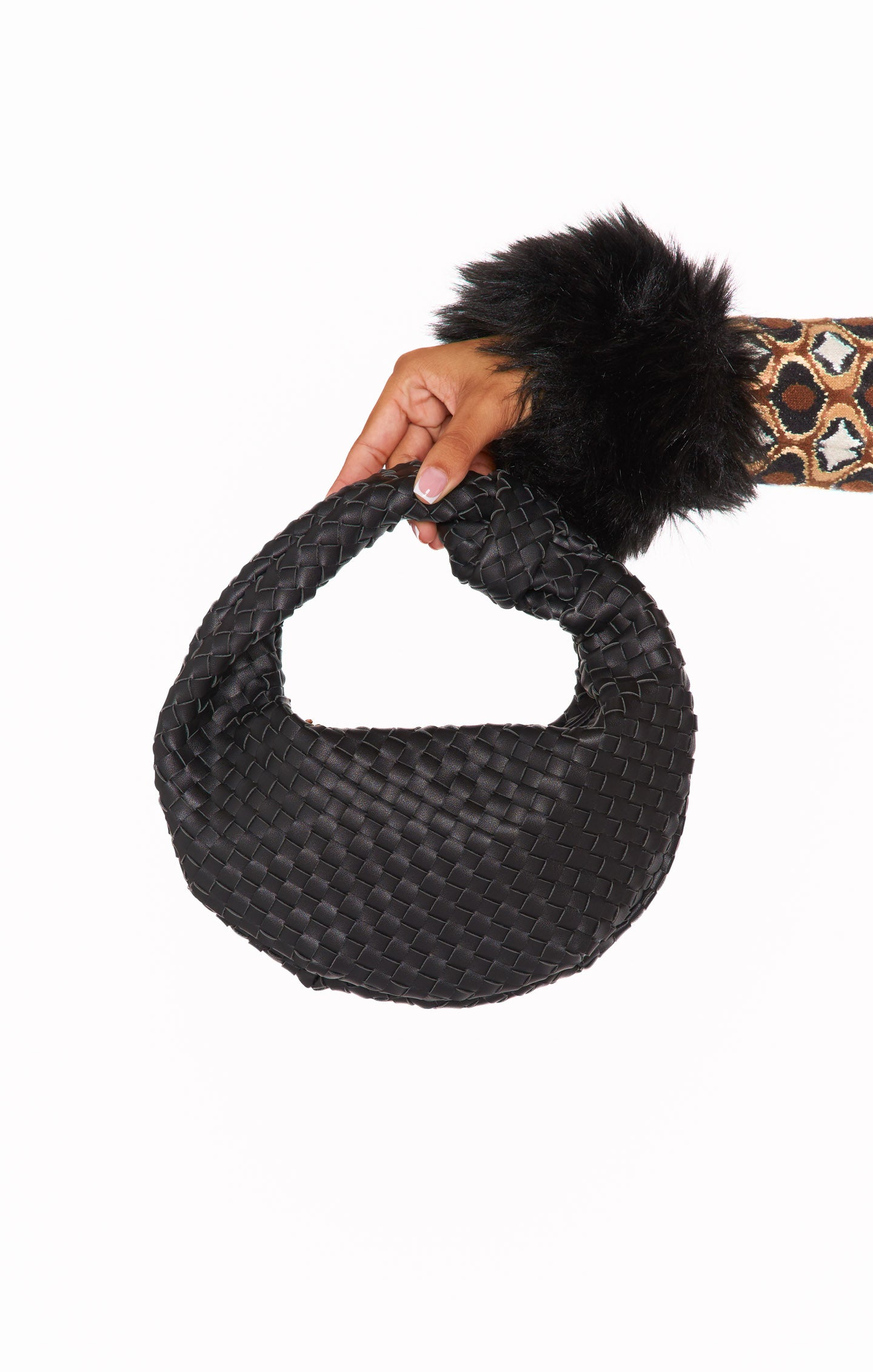 Woven Shoulder Bag for Women | Melie Bianco Willow Black