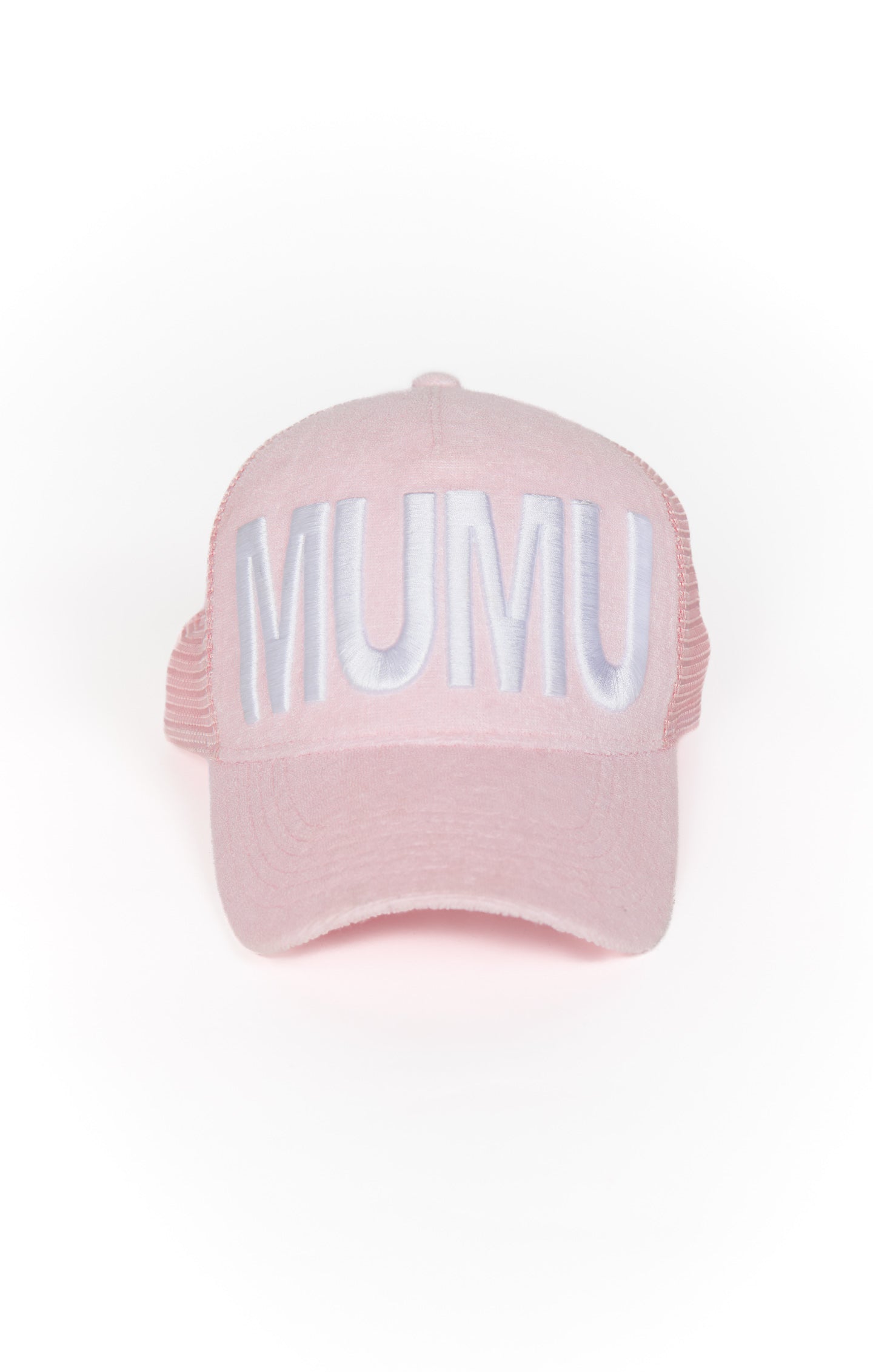 Bubblegum Pink Terry Trucker Hat for Women | MUMU