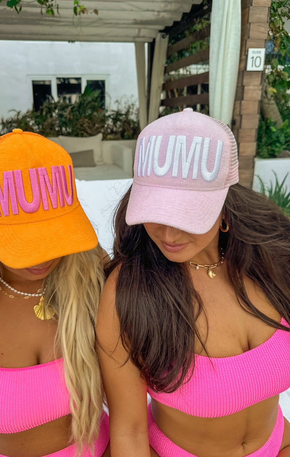 Bubblegum Pink Terry Trucker Hat for Women | MUMU