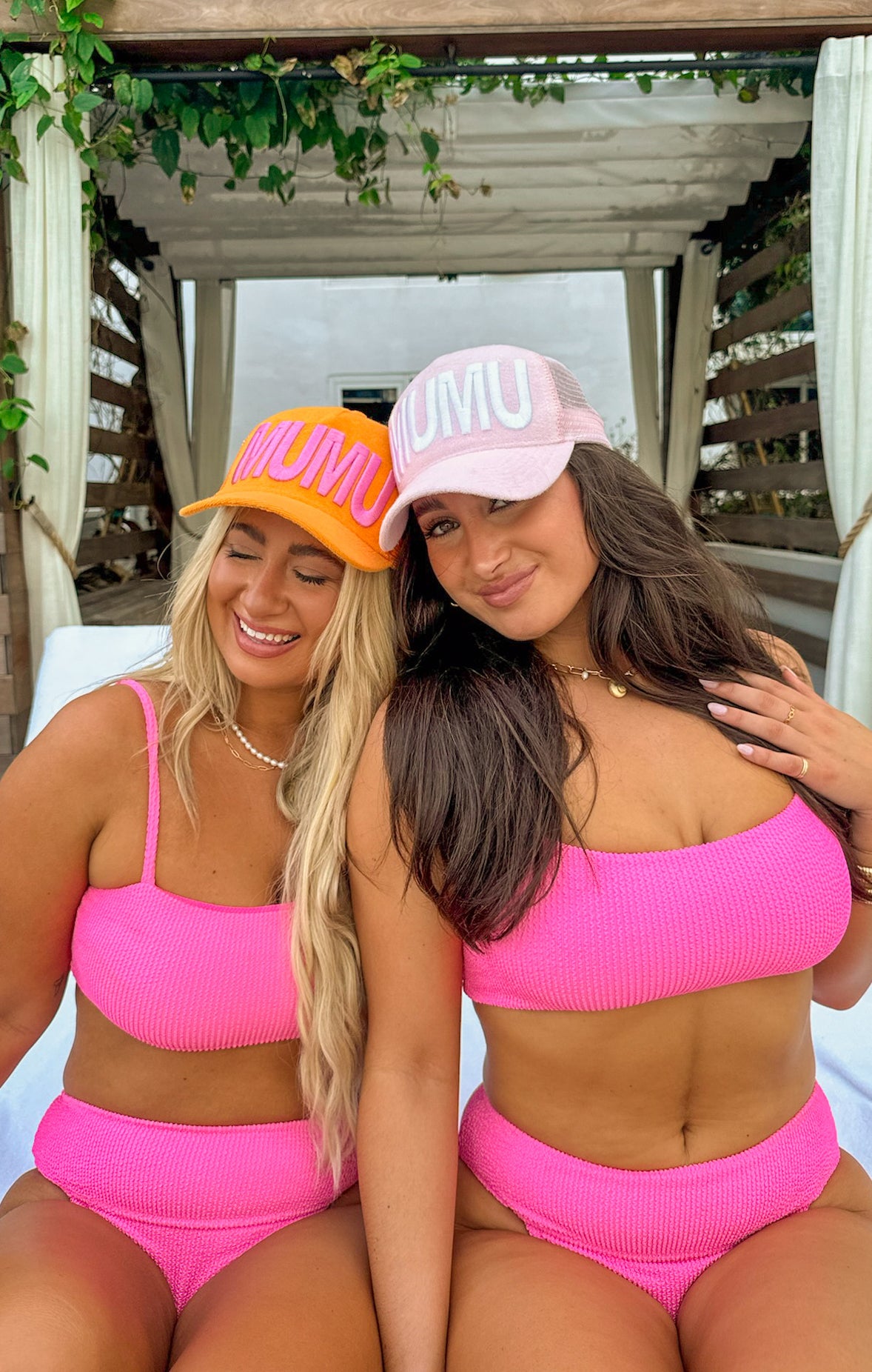 Bubblegum Pink Terry Trucker Hat for Women | MUMU