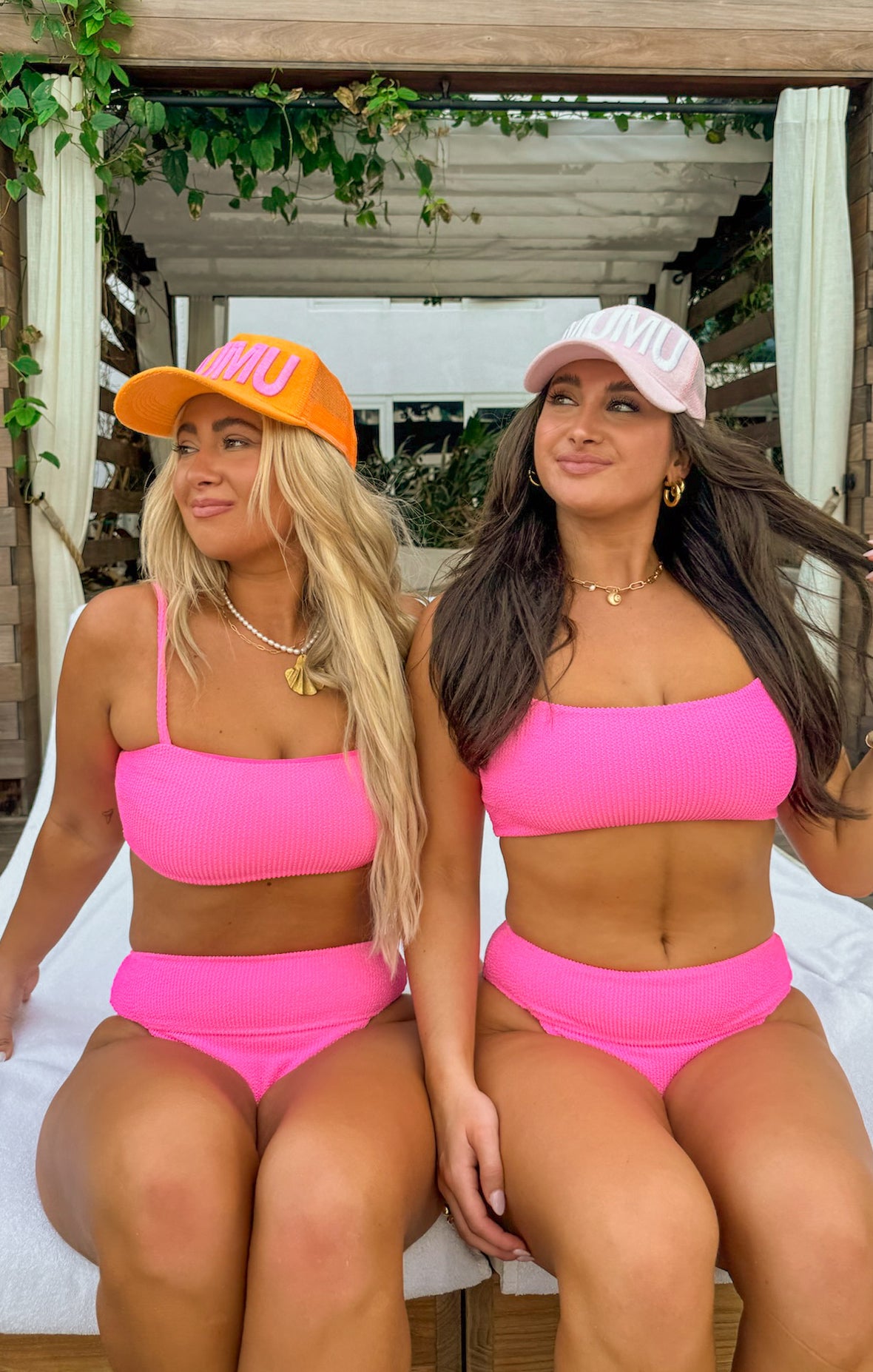 Bubblegum Pink Terry Trucker Hat for Women | MUMU