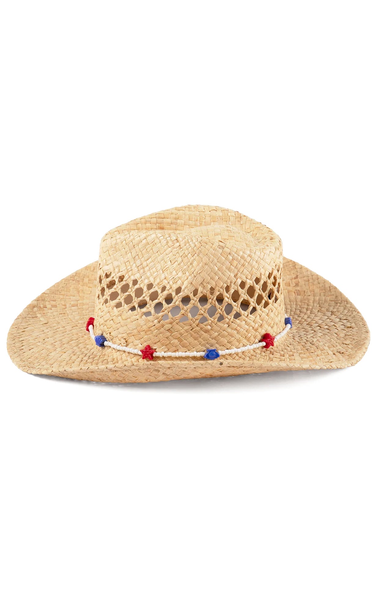 Raffia Straw Cowboy Hat with Beaded Seashell Band | Lack of Color