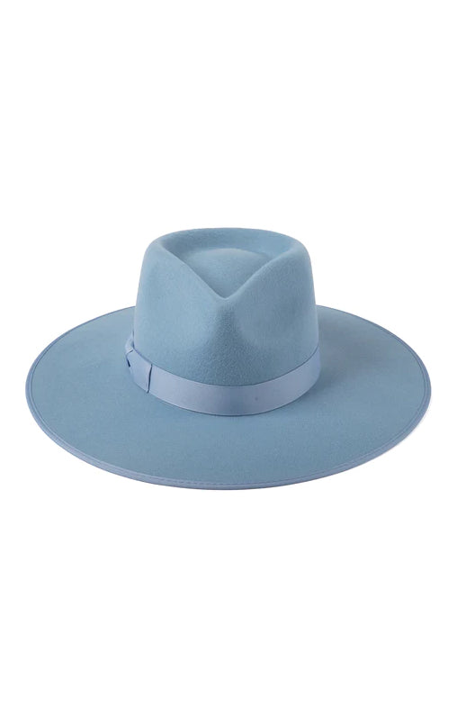 Sky Blue Wool Fedora Hat with Rigid Crown | Lack of Color