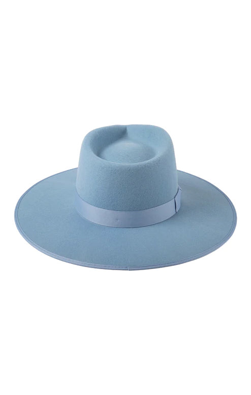 Sky Blue Wool Fedora Hat with Rigid Crown | Lack of Color