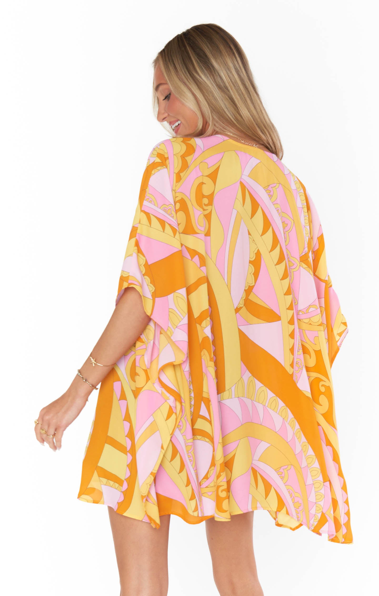 Oversized Pink & Orange Tunic for Beach & Casual Wear | Peta Caribbean Cocktail