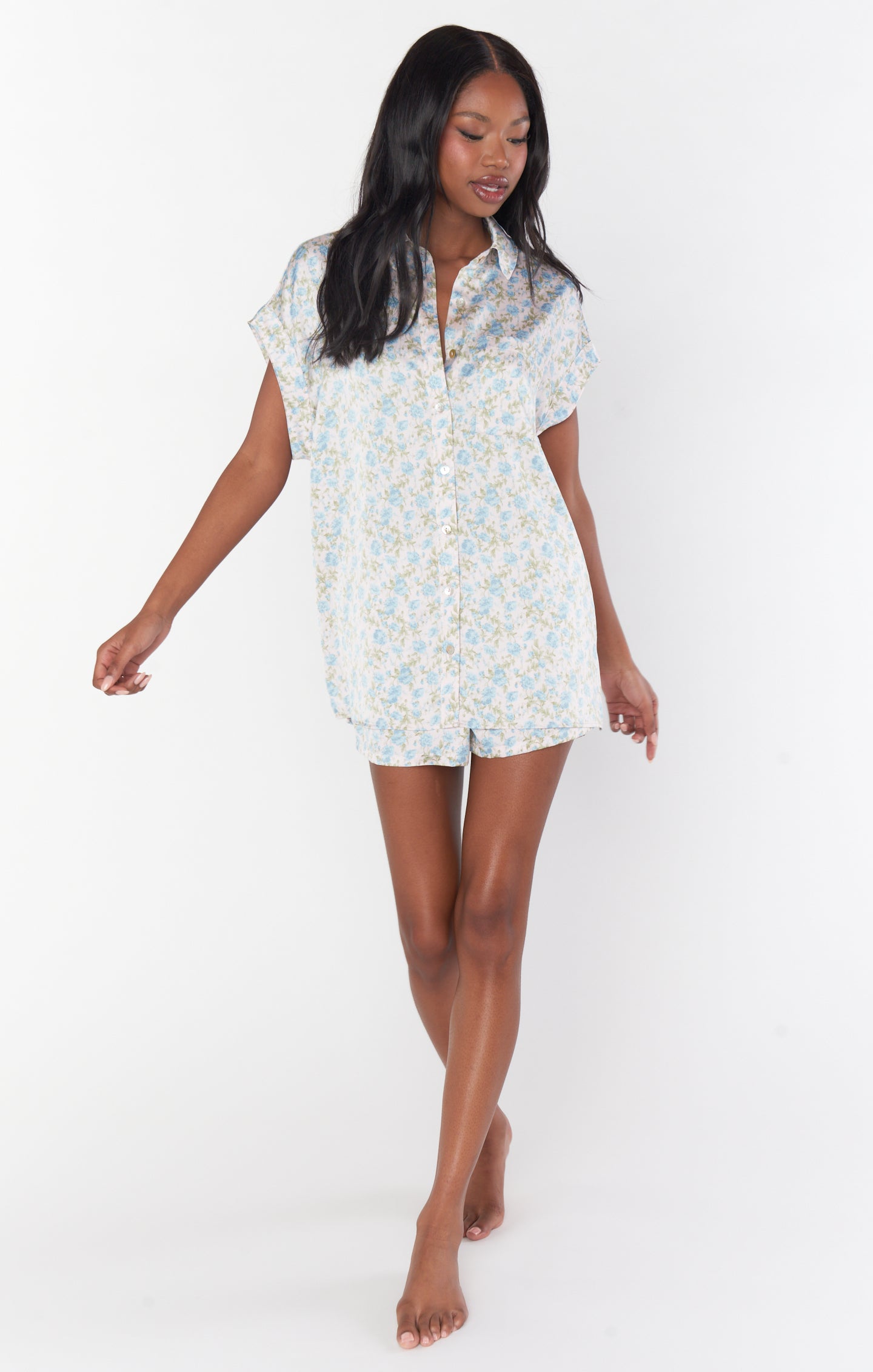 Silk Satin Button-Up Shirt for Bridal Parties | Charming Rose