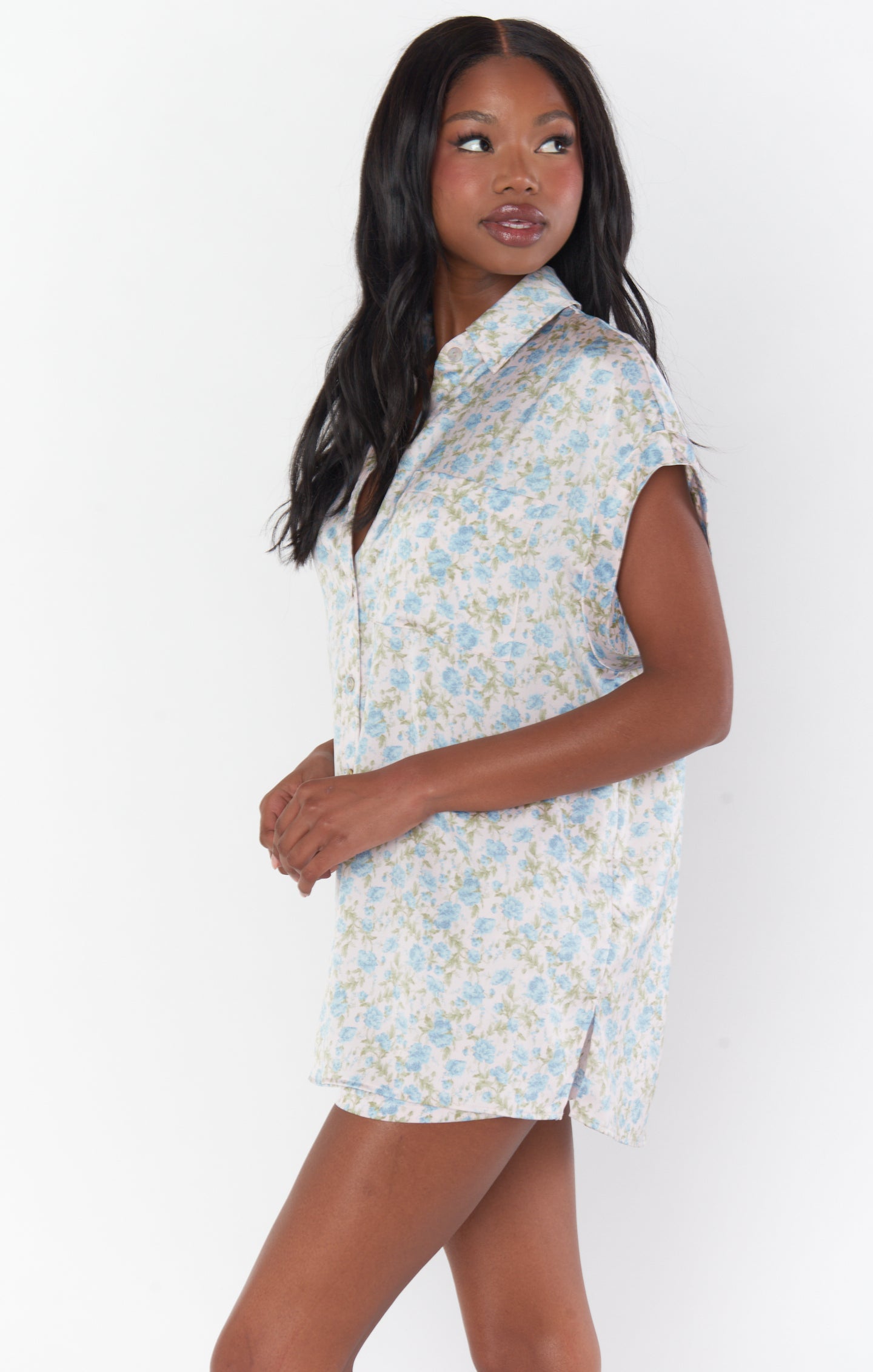 Silk Satin Button-Up Shirt for Bridal Parties | Charming Rose