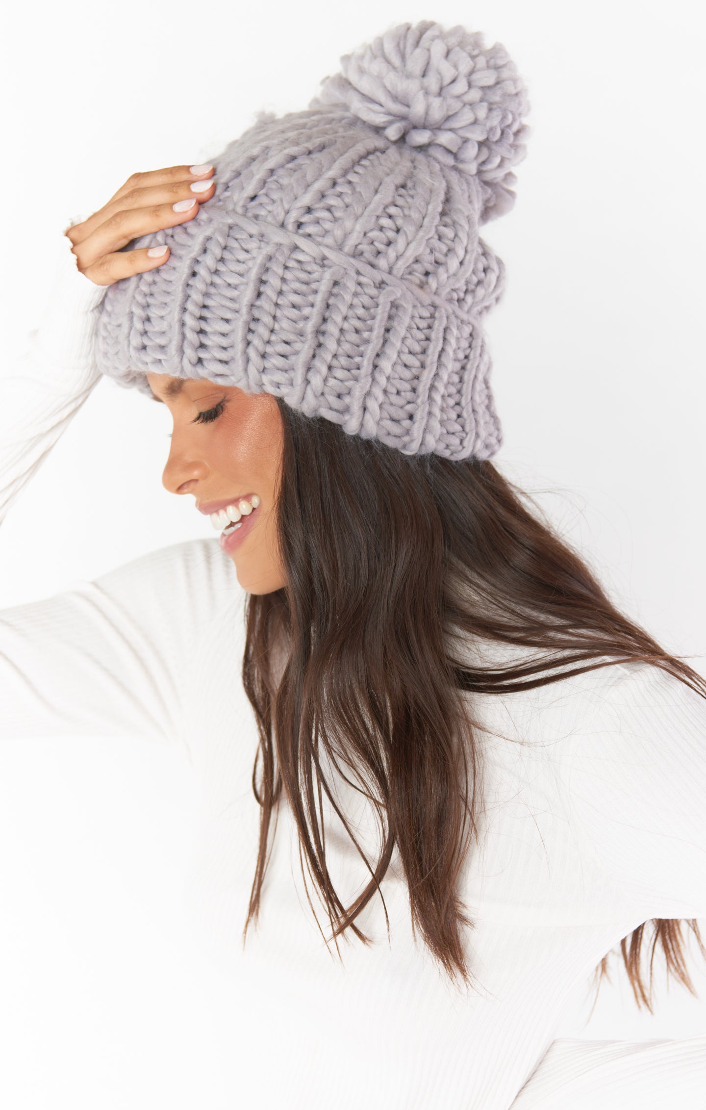 Chunky Knit Beanie for Winter - Grey | Jean Cozy Wear