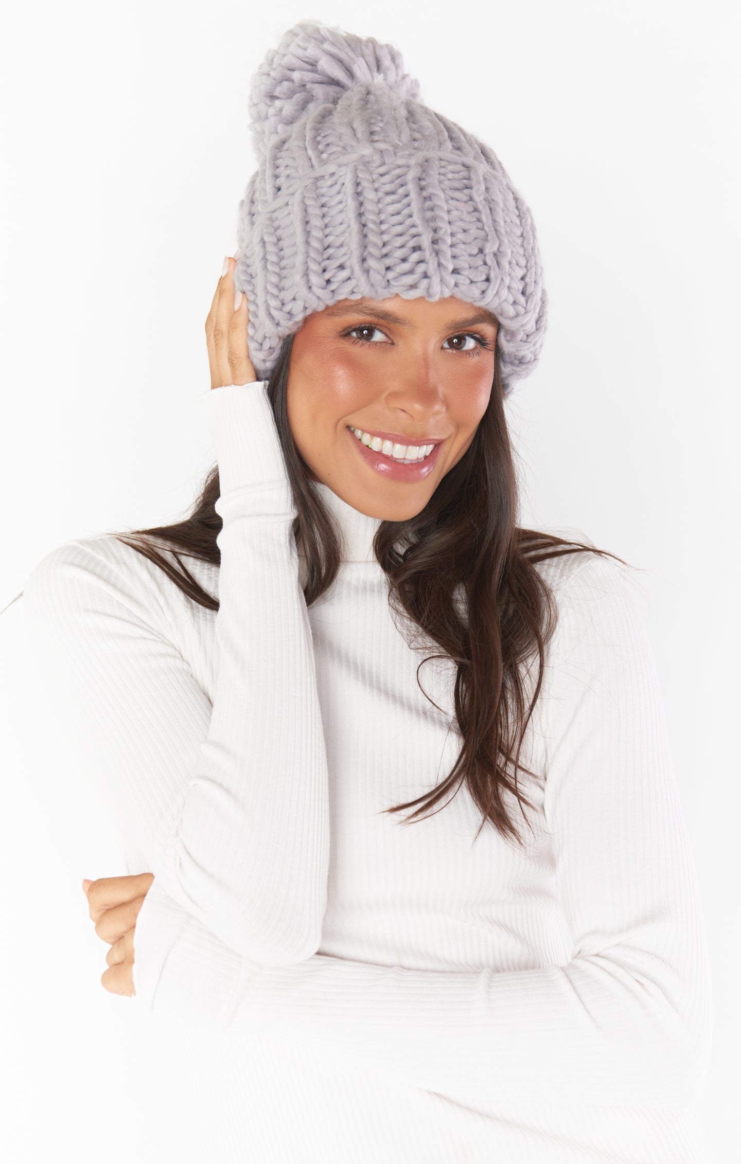 Chunky Knit Beanie for Winter - Grey | Jean Cozy Wear