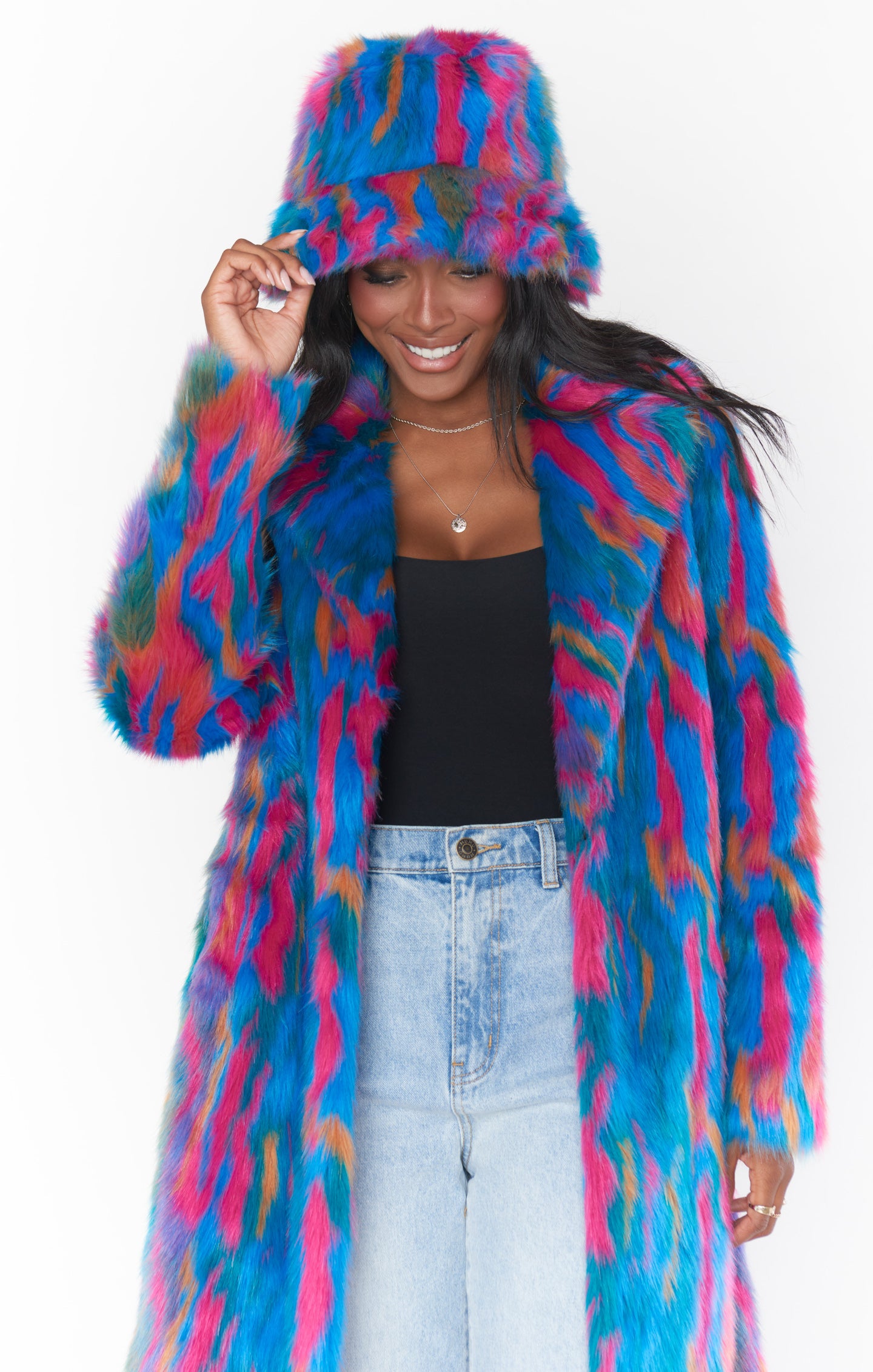 Galaxy Faux Fur Bucket Hat for Women | Miss Tiffy