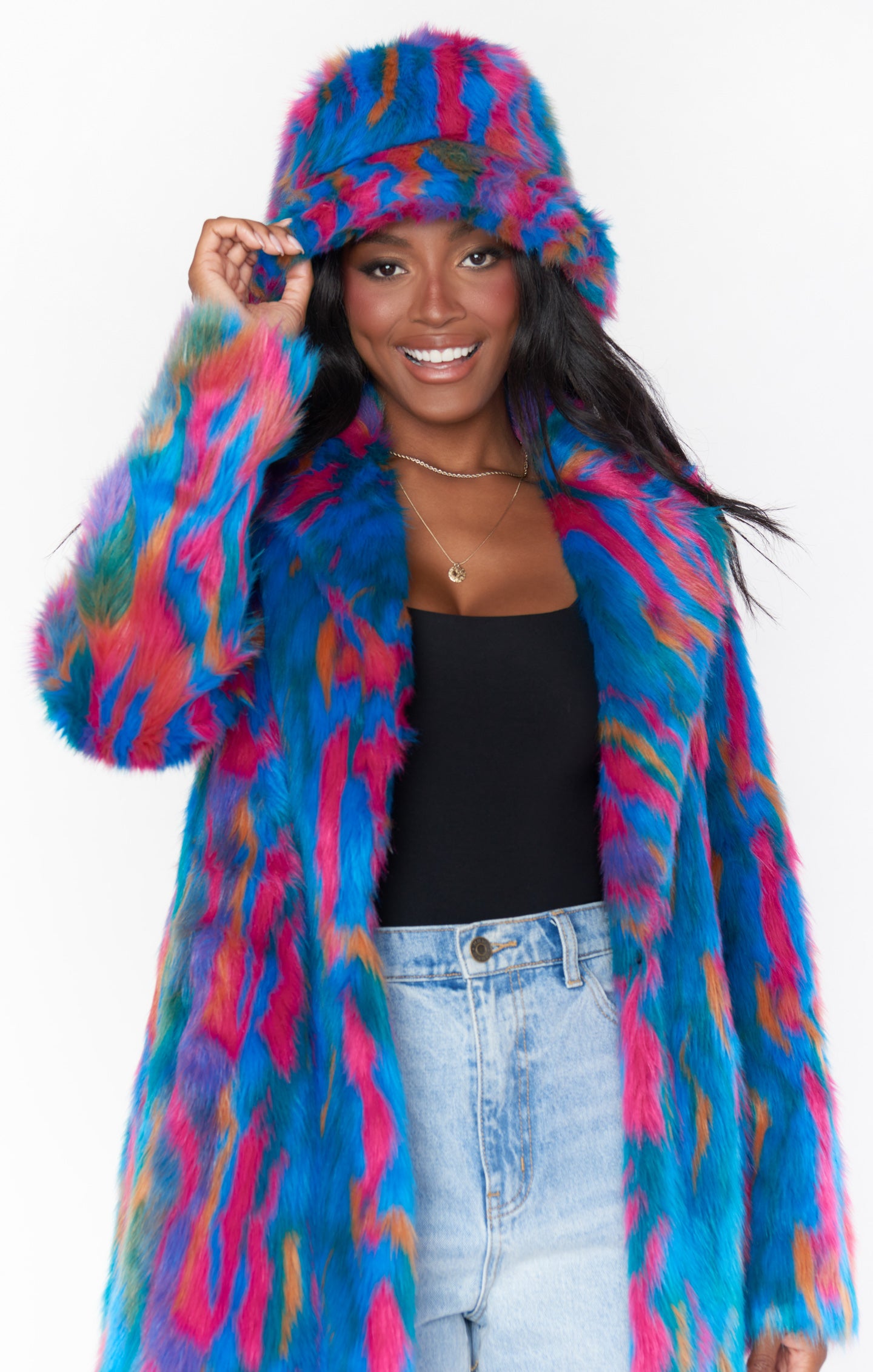 Galaxy Faux Fur Bucket Hat for Women | Miss Tiffy