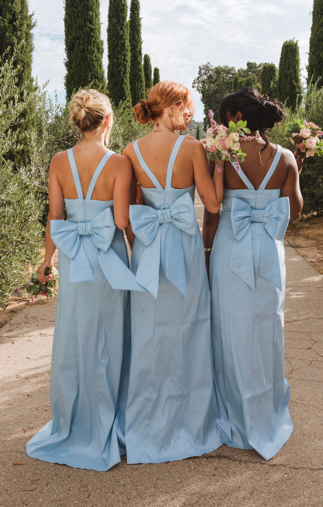Light Blue Taffeta Bow Dress with Removable Bow | Charlotte