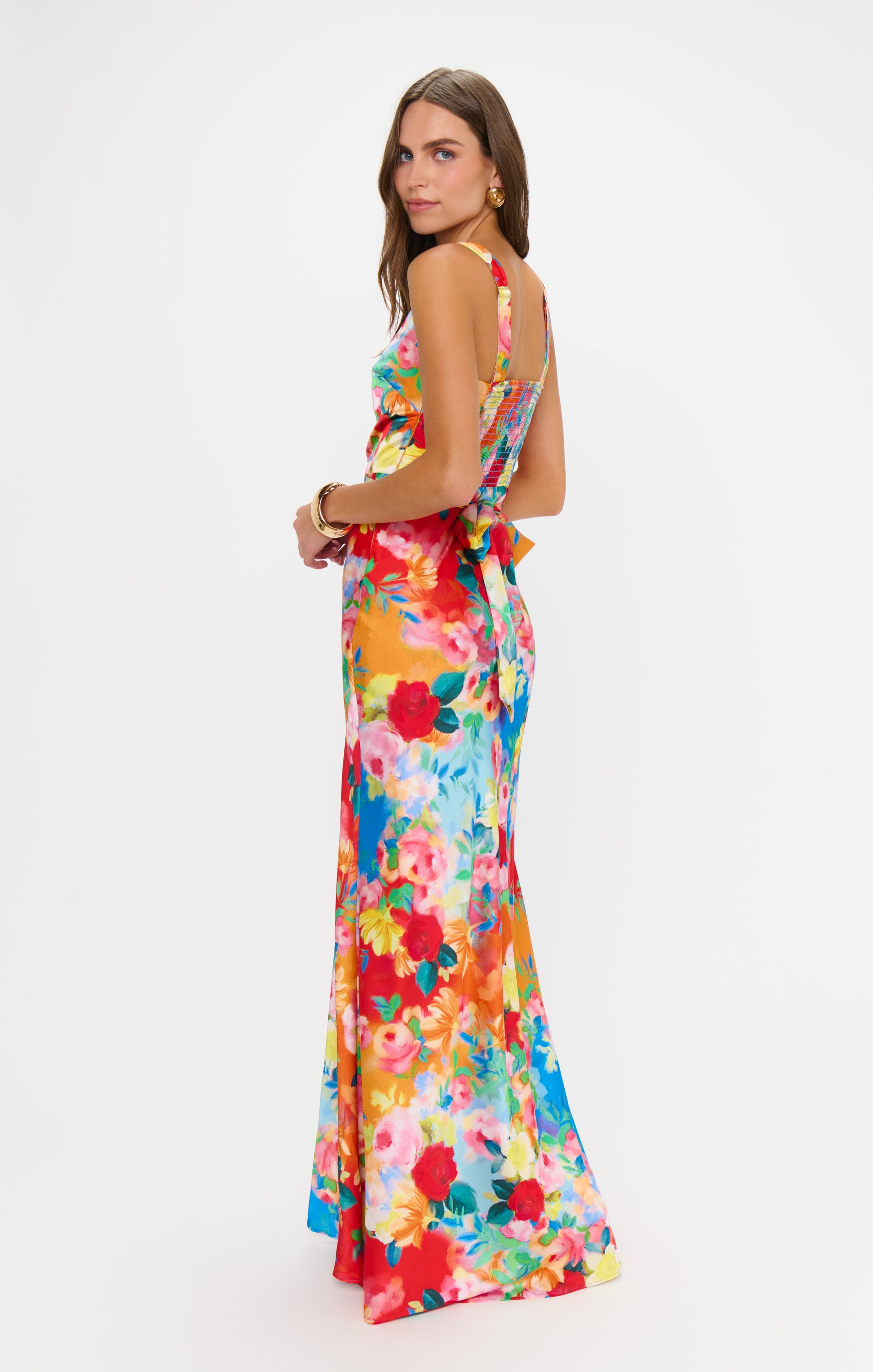 Lana Maxi Dress with Detachable Waist Sash & Leg Slit | Sunset Garden Gala