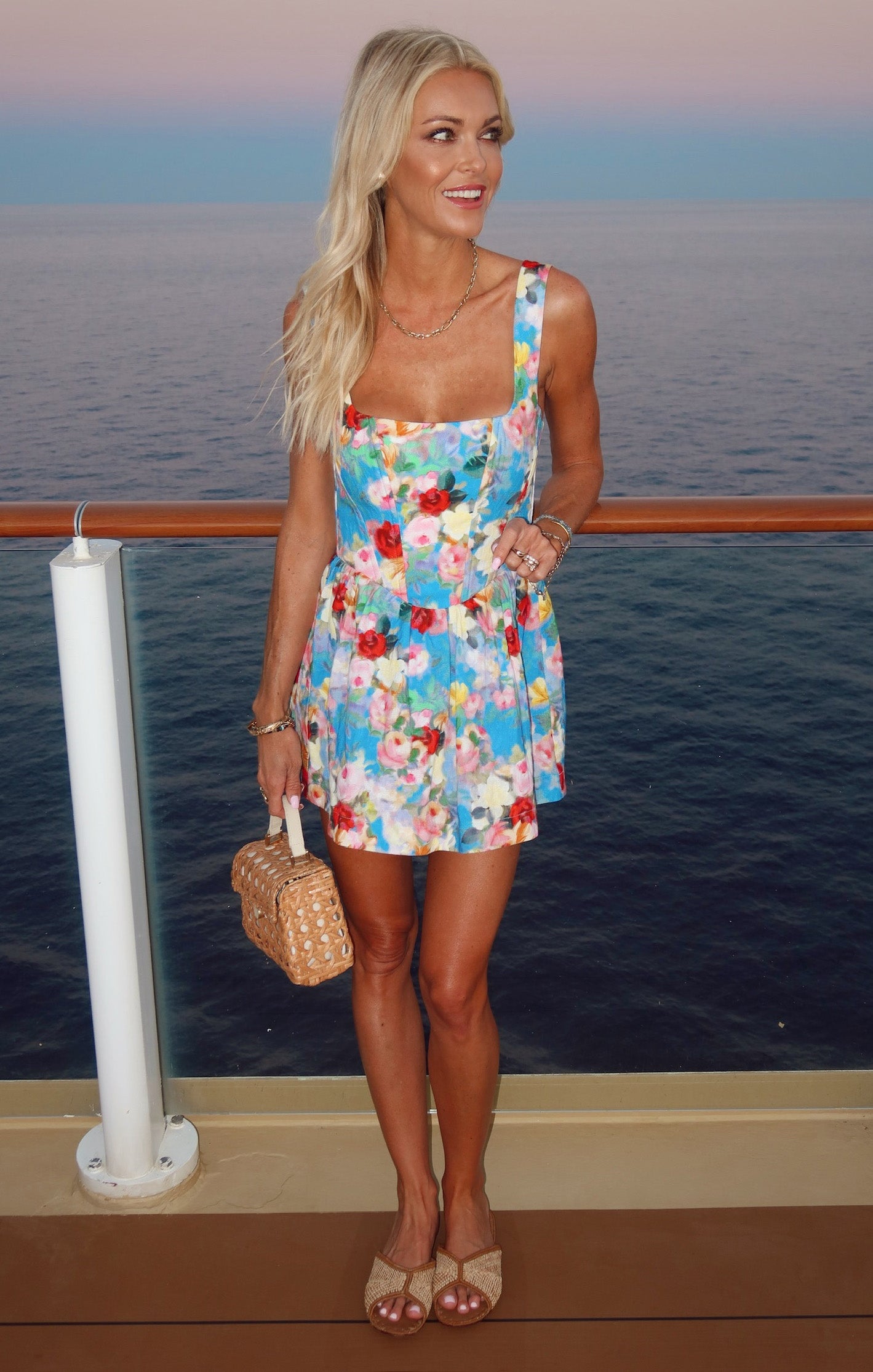 Mini Skort Dress with Built-in Shorts & Smocked Back | Blissful Garden