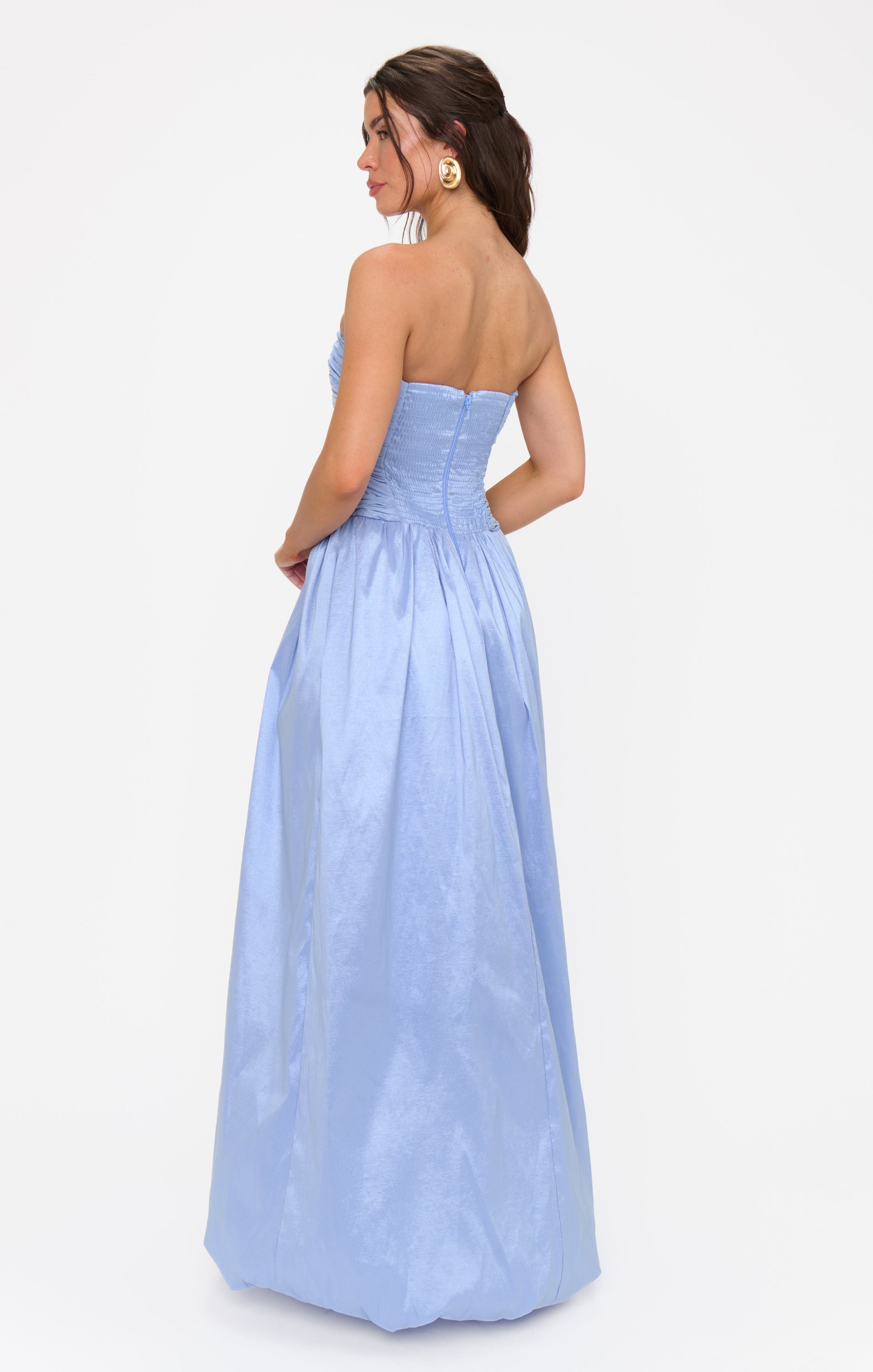 Strapless Maxi Dress for Weddings & Events | Morgan Taffeta Gown