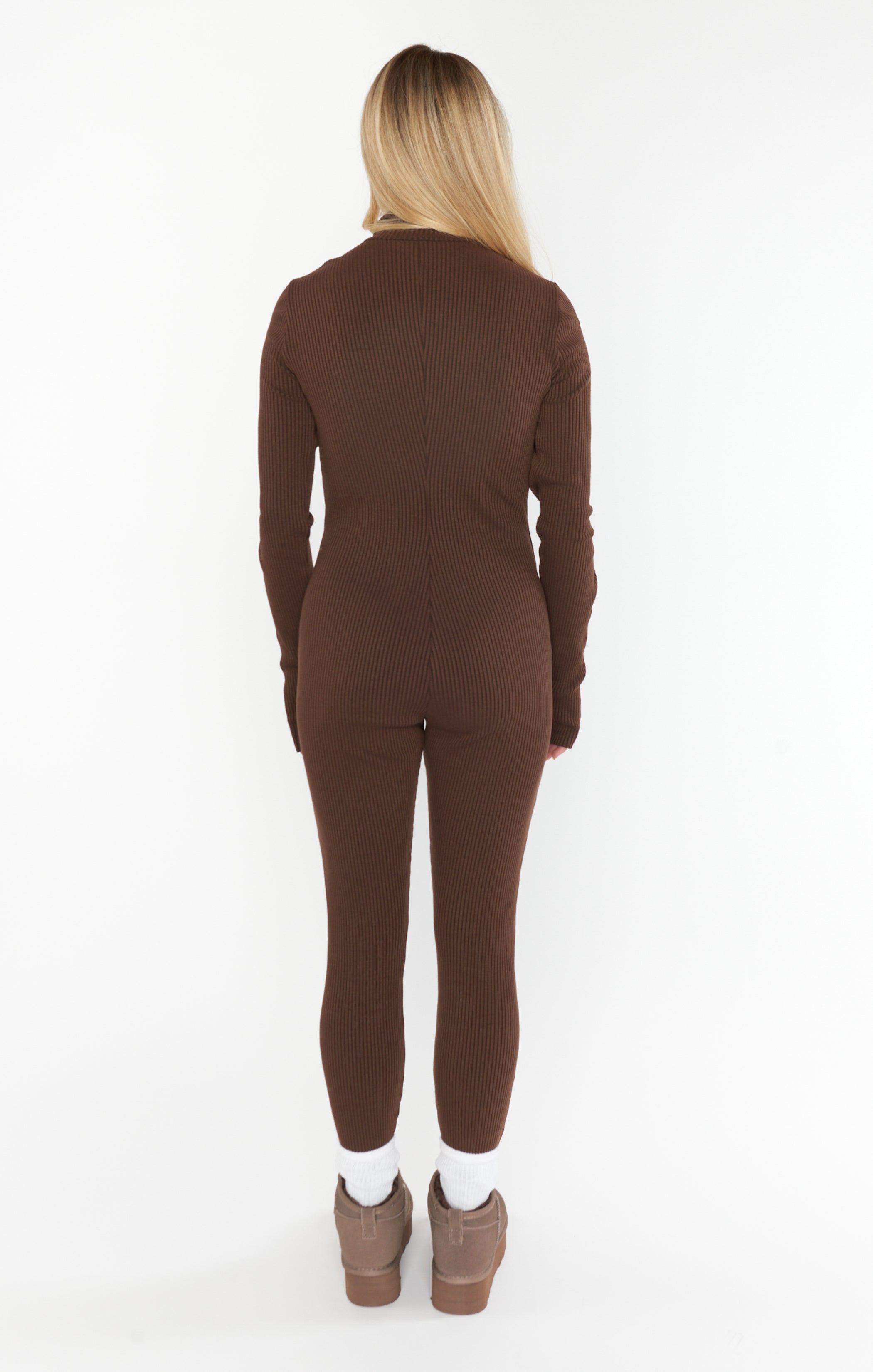 Winter Rib Chocolate Onesie for Lounging & Layering | Lodge