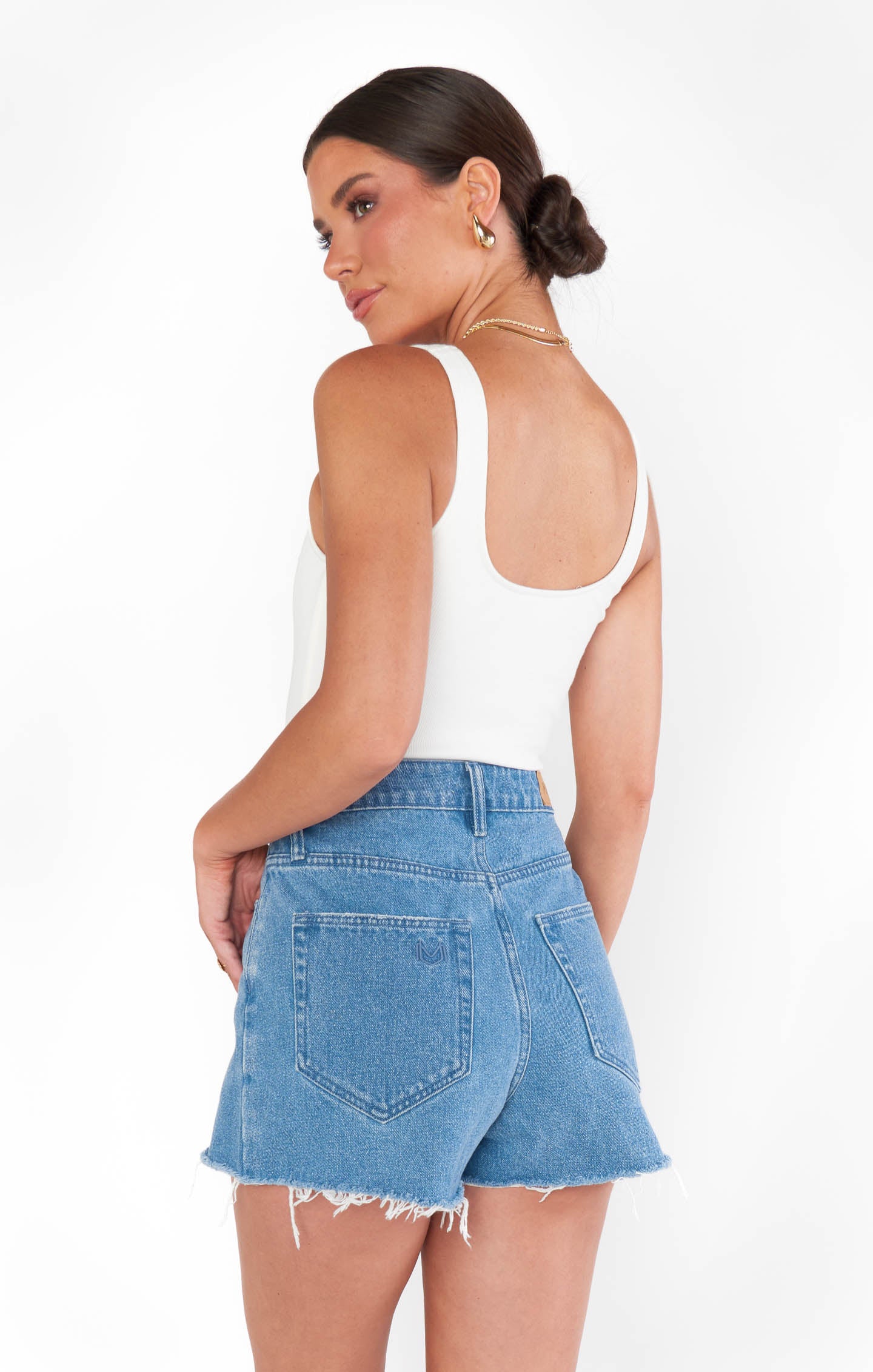 White Rib Knit Bodysuit with Shelf Bra | Tobi