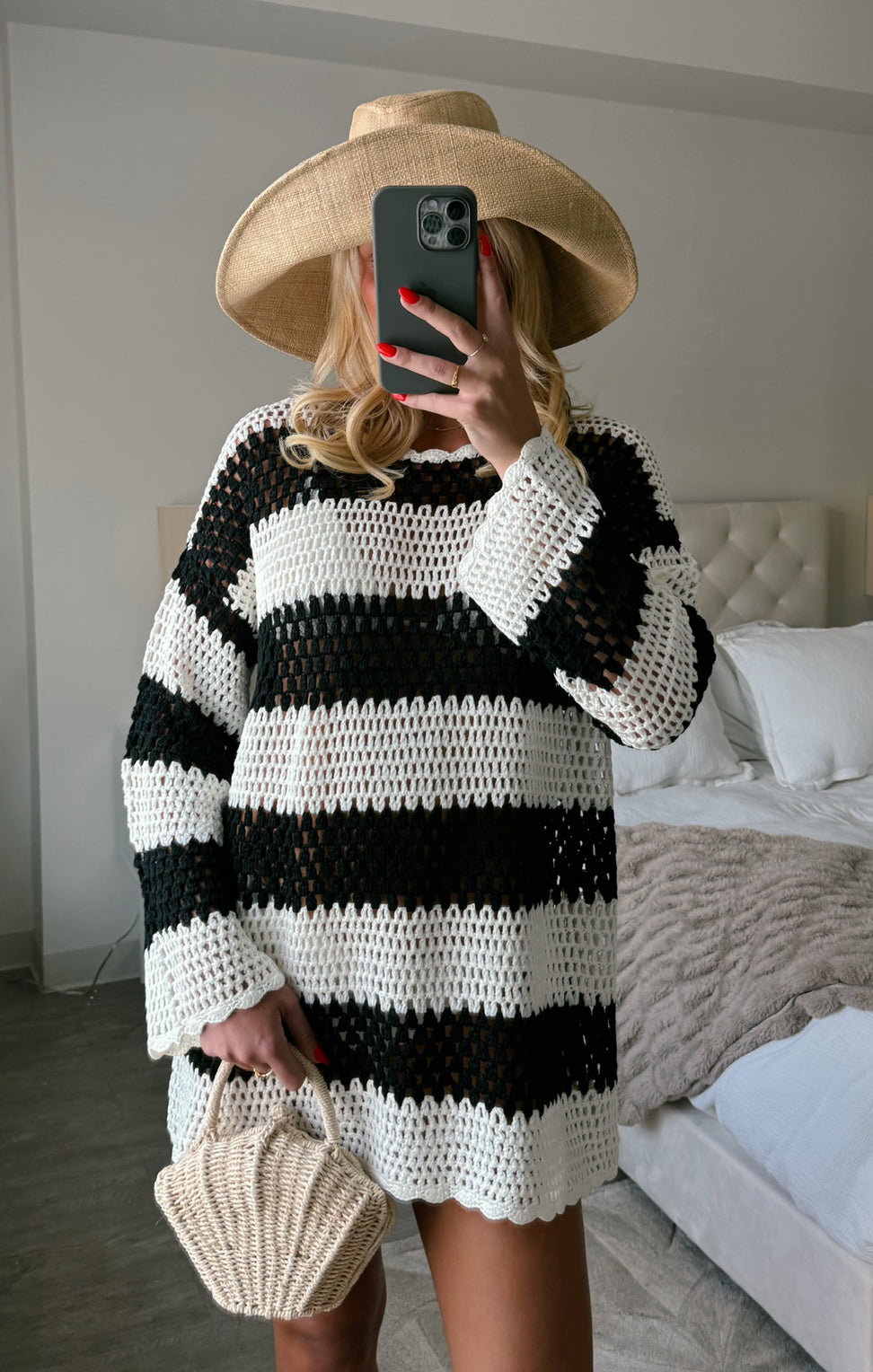 Striped Crochet Pullover for Swim Coverup & Summer Wear | Paula
