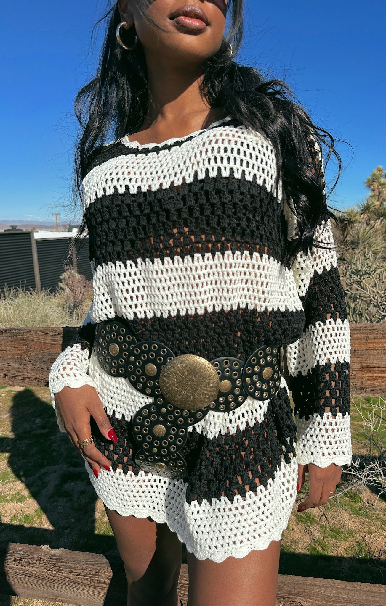 Striped Crochet Pullover for Swim Coverup & Summer Wear | Paula