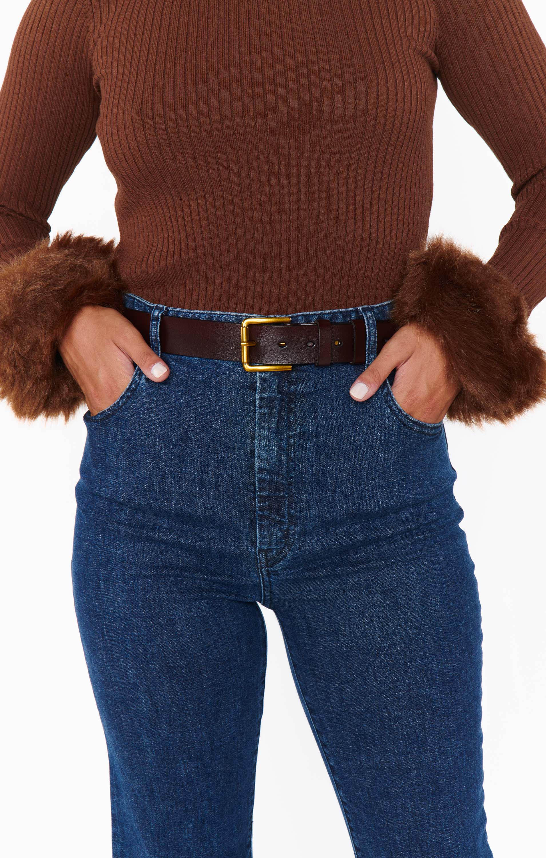 Brown Leather Jordana Belt for Women | Timeless Wardrobe Staple