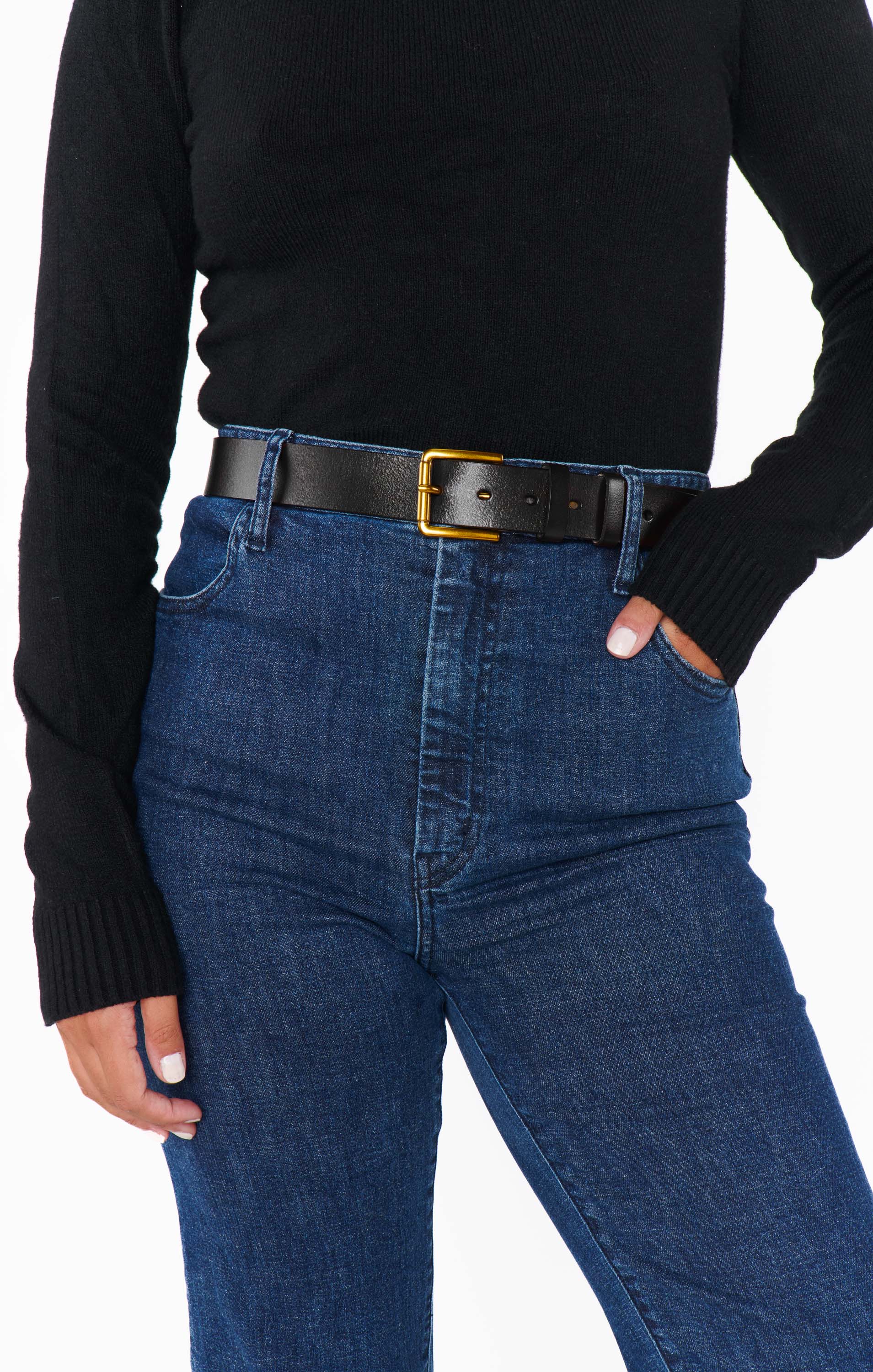 Classic Black Jordana Belt | Timeless Wardrobe Staple