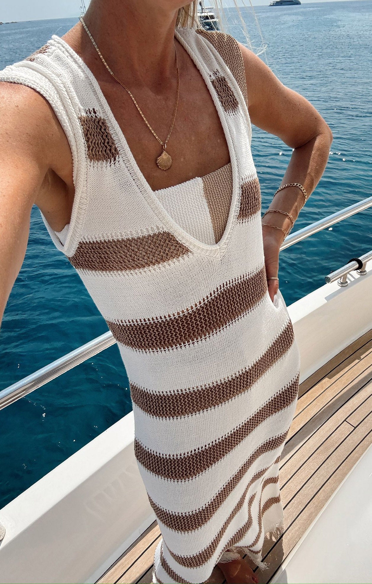 Striped Crochet Coverup Dress for Beach & Sunset Strolls | Havana