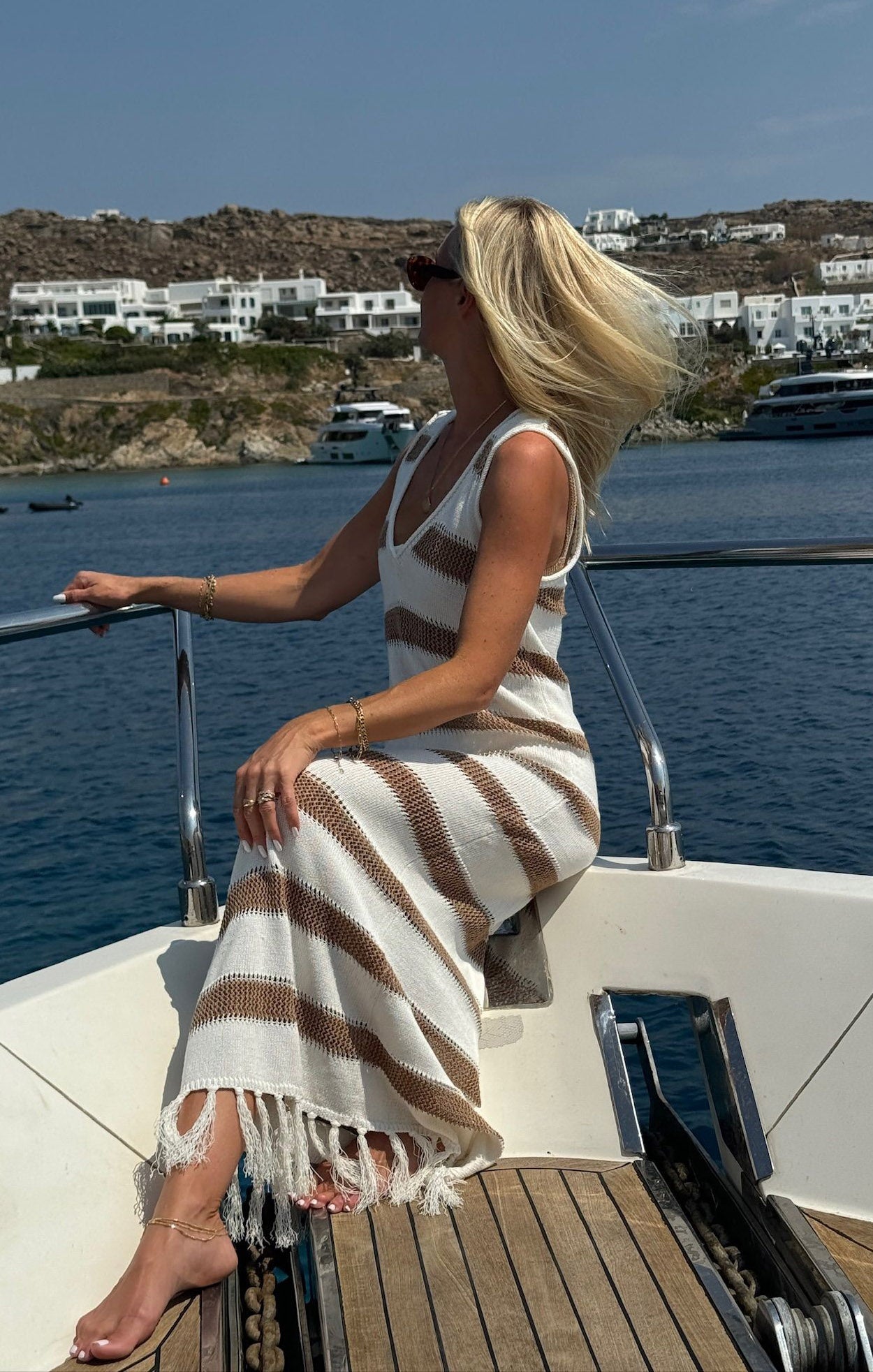 Striped Crochet Coverup Dress for Beach & Sunset Strolls | Havana
