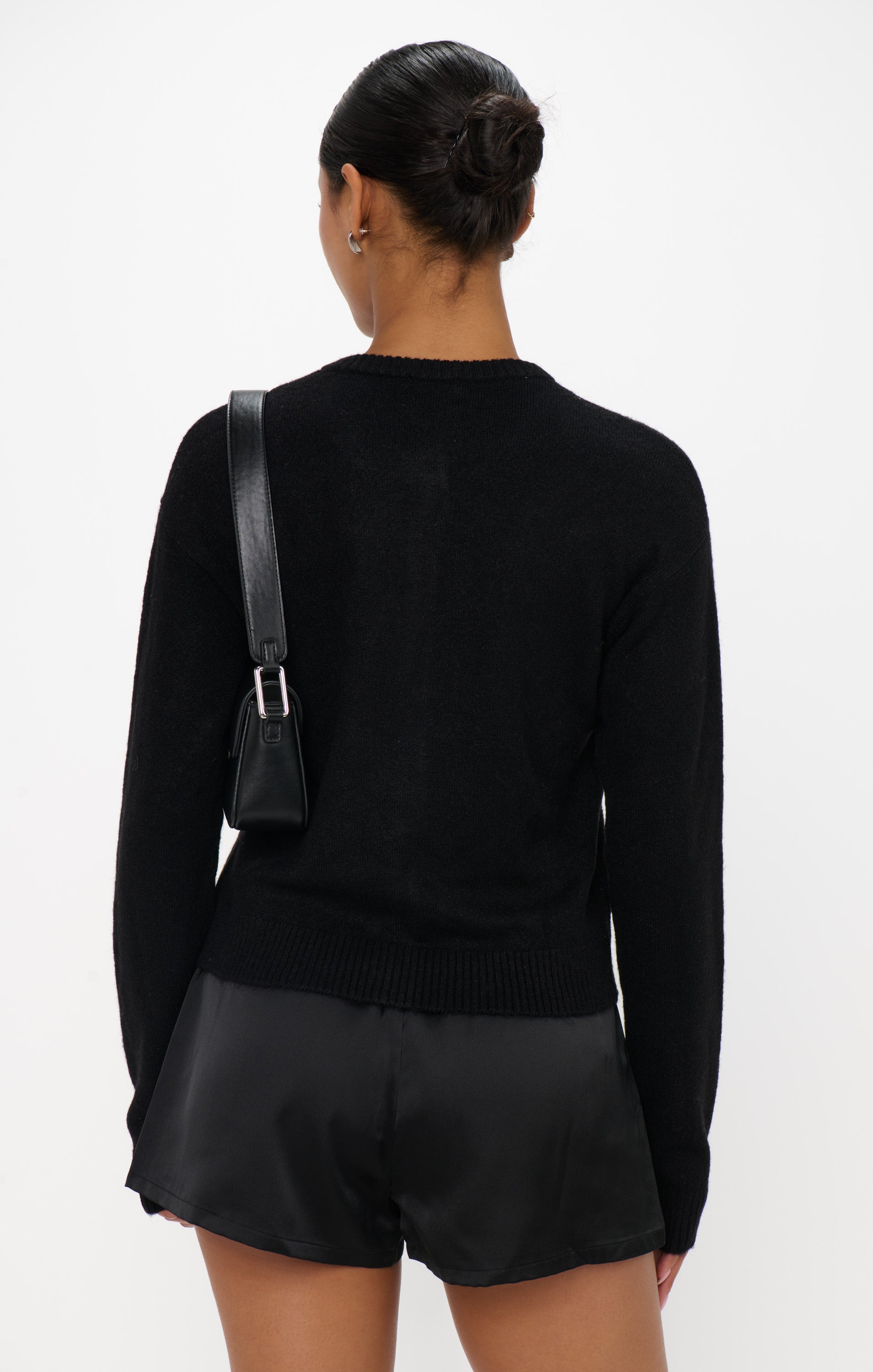 Soft Knit Cardigan for Women | Jet Black Throw-On Style