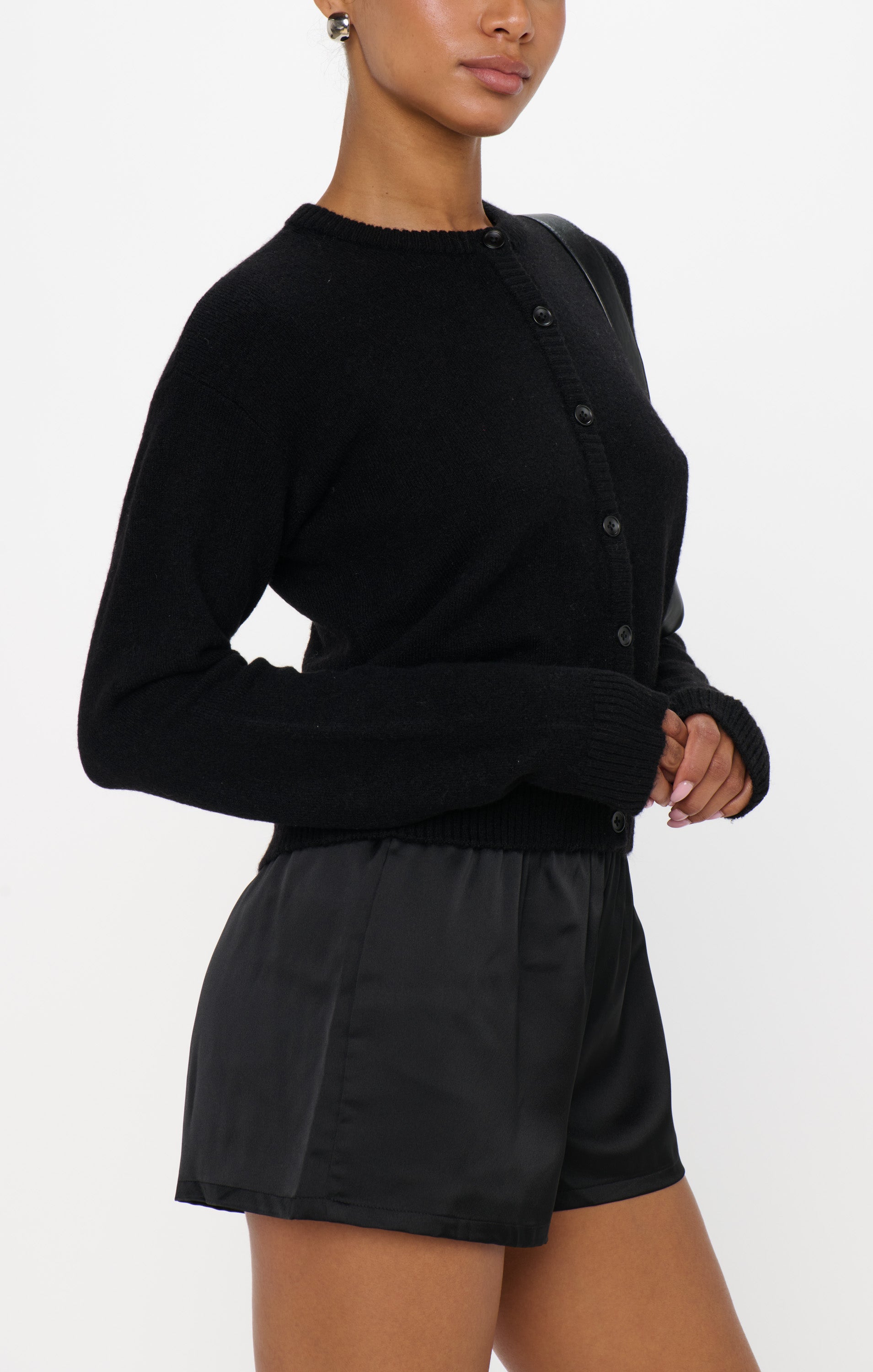 Soft Knit Cardigan for Women | Jet Black Throw-On Style