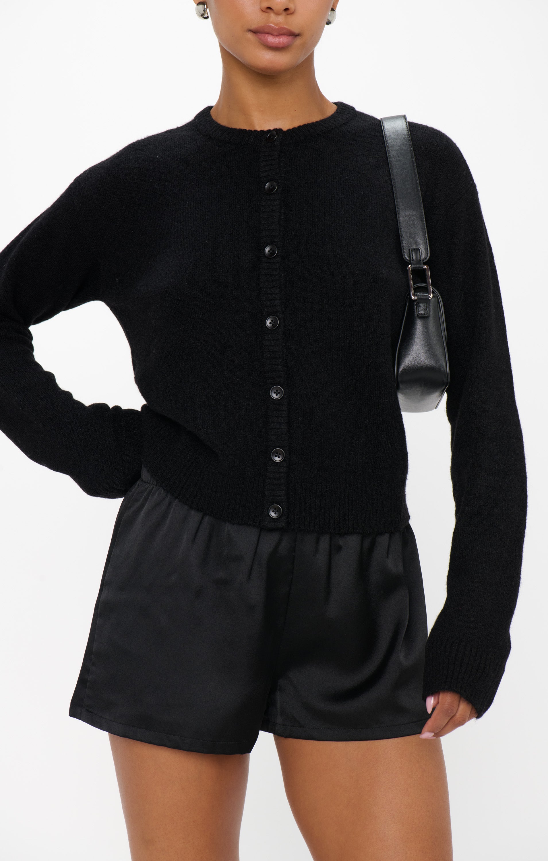 Soft Knit Cardigan for Women | Jet Black Throw-On Style
