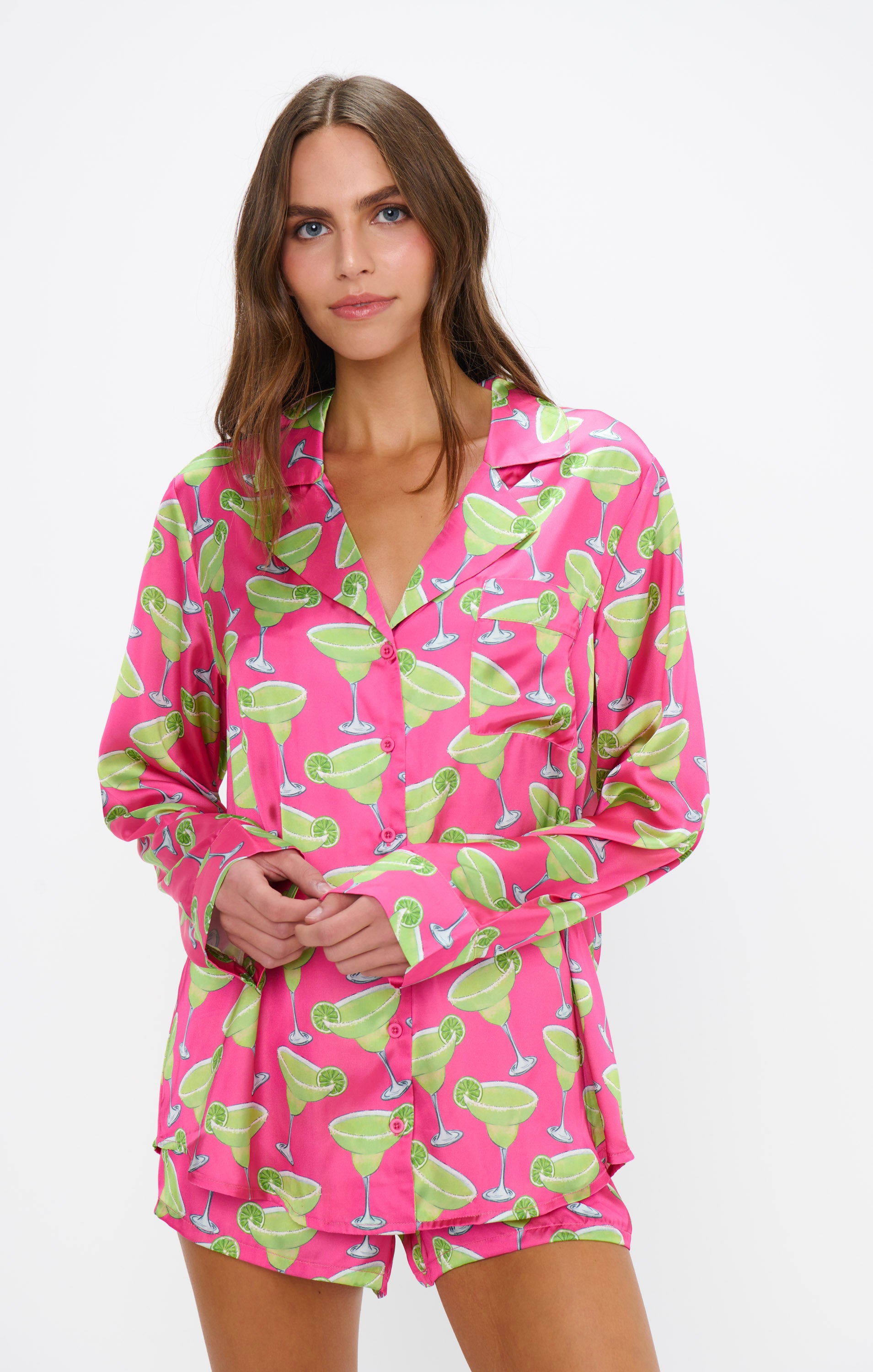 Silky PJ Set for Women with Relaxed Fit & Elastic Shorts | Margarita