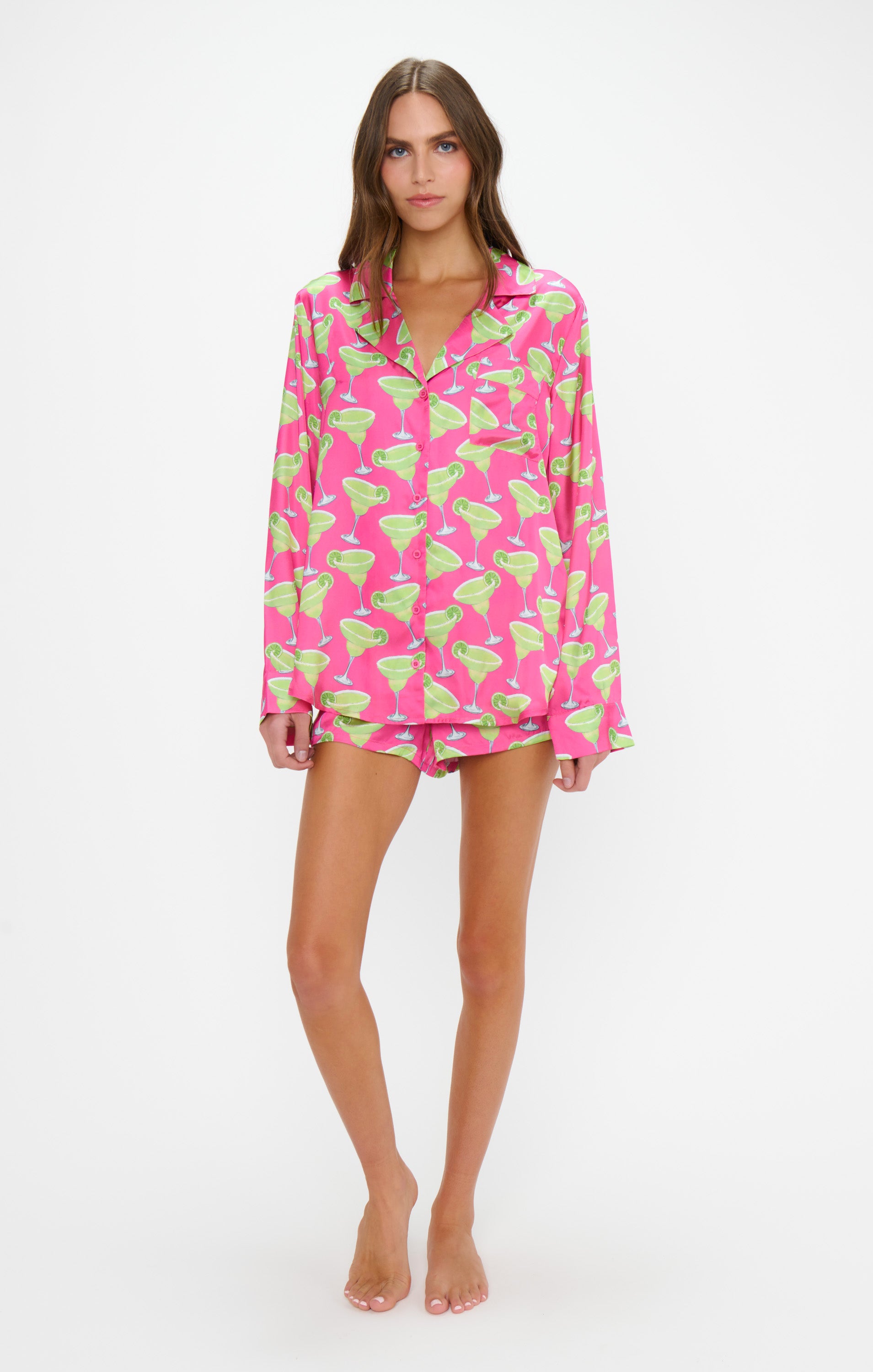 Silky PJ Set for Women with Relaxed Fit & Elastic Shorts | Margarita